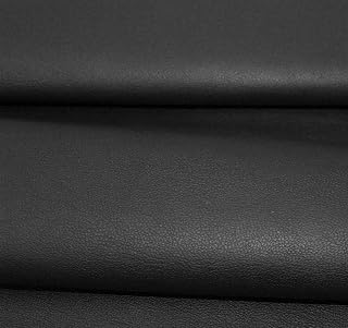 Tela para Tapizar, Polipiel por Metros, 140cm x 50cm (Made in Europe) Piel Sintética Suave al Tacto para Manualidades, Muebles, Sofá, Asiento, Silla, Bolsos (Negro)