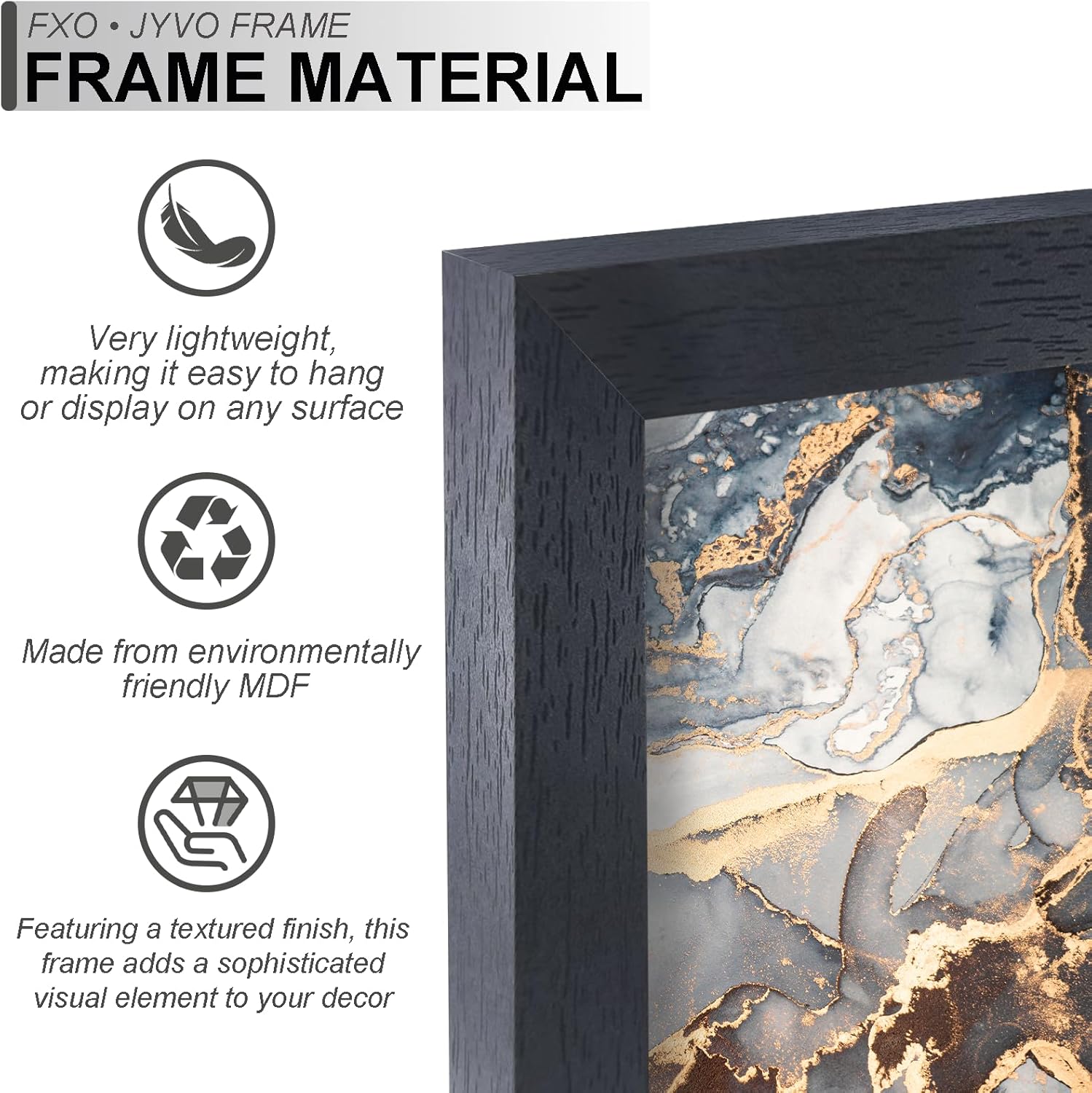 Photo 1 of 24 x 30 Frame S, Black Picture Frame for 24x30 Inch Poster Puzzle Photo, Light Weight 24by30 Poster Frame with Wood-grain for Wall