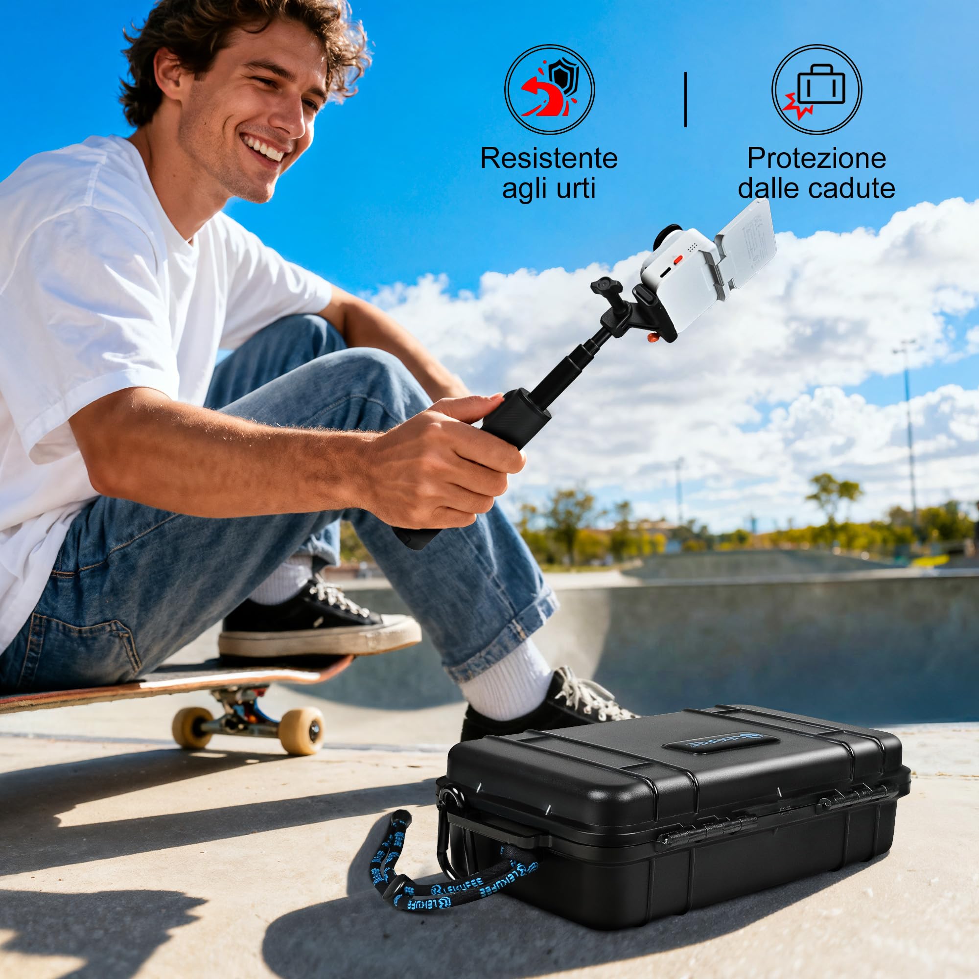 Lekufee Custodia rigida impermeabile da viaggio per Insta360 GO Ultra, pacchetto standard, creator bundle e altri accessori (solo custodia e borsa)