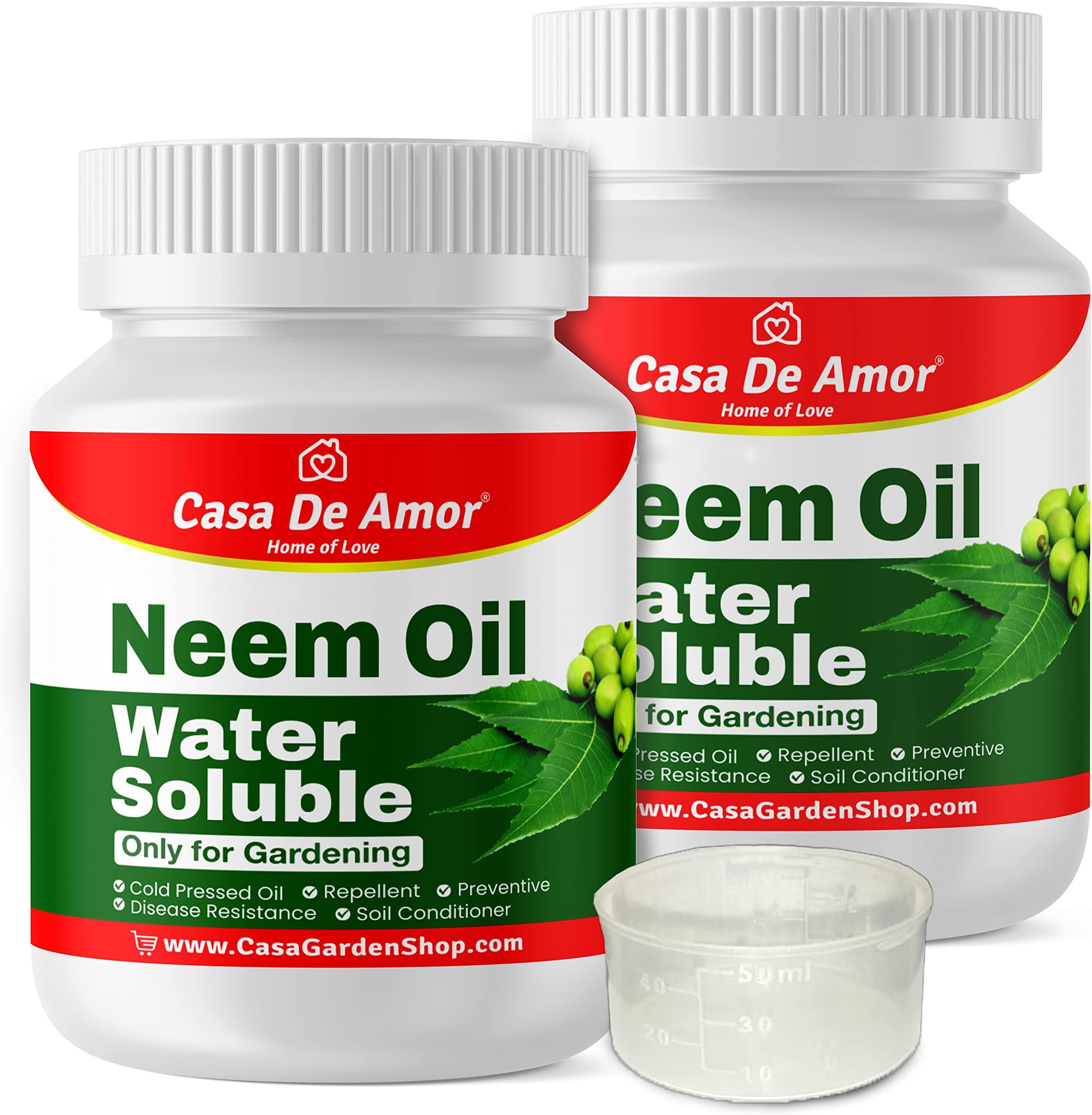 Casa De Amor Neem Oil - Water Soluble Organic for Easy Spray on Garden and indoor outdoor plants- 2 Pack of 100 ML (total 200 ML)