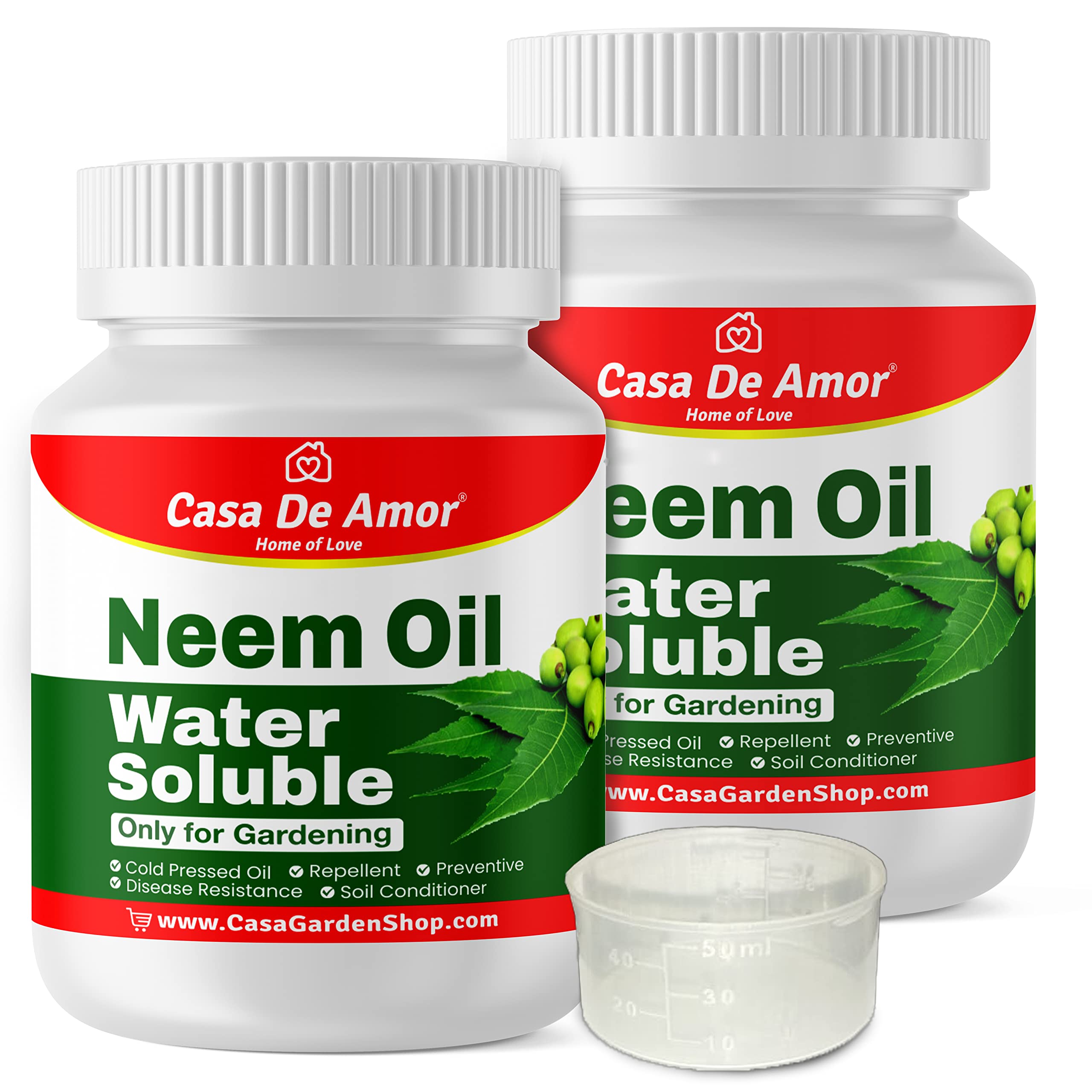 Casa De Amor Neem Oil - Water Soluble Organic for Easy Spray on Garden and indoor outdoor plants- 2 Pack of 100 ML (total 200 ML)