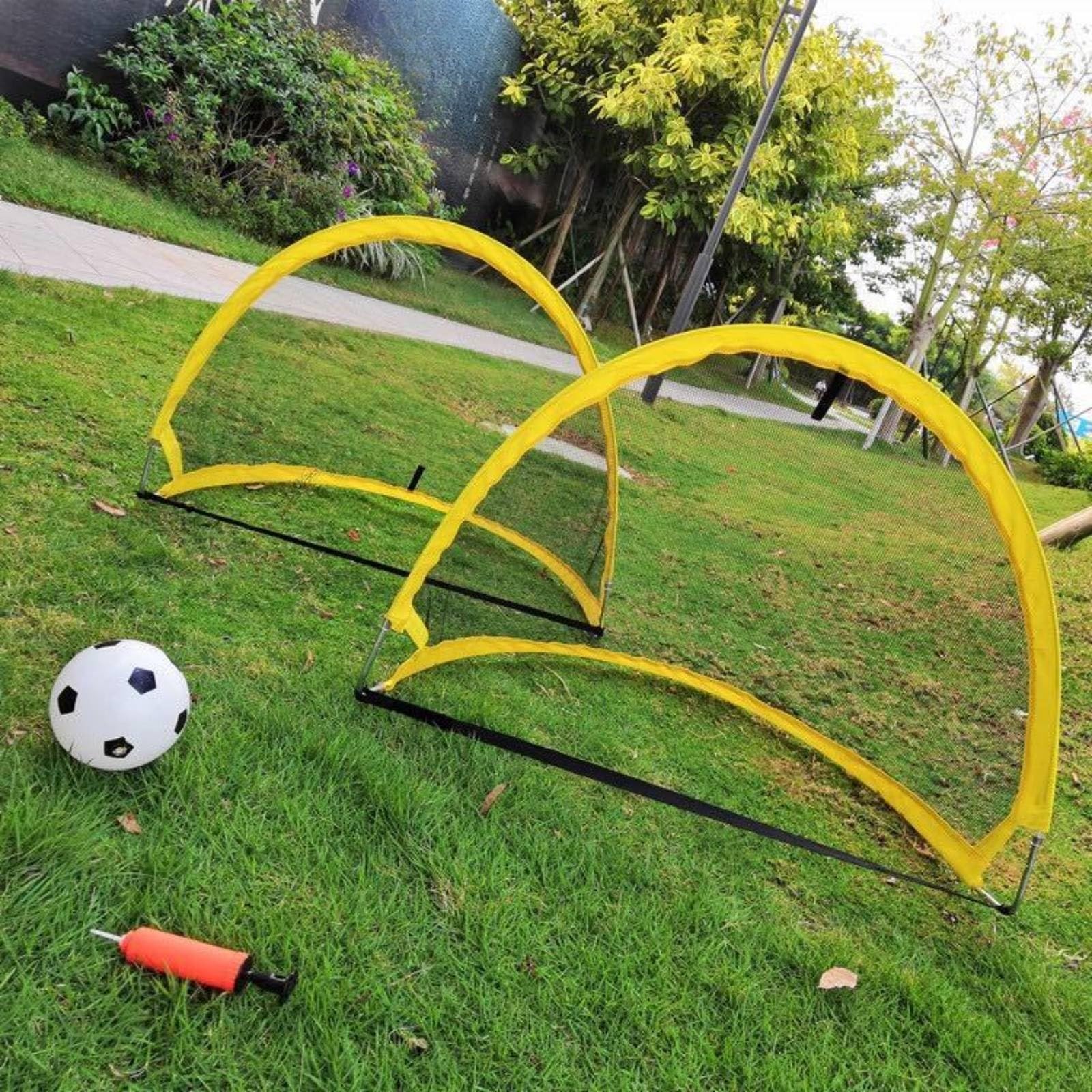 2 Pezzi da Calcio Pallone e Pompa Tile da Calcio Pieghevole Compatto Giocattolo Sportivo per, attività Familiari