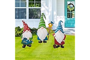 Glitzhome 36" H Gnome Garden Stake, Guardian for the Recycled World