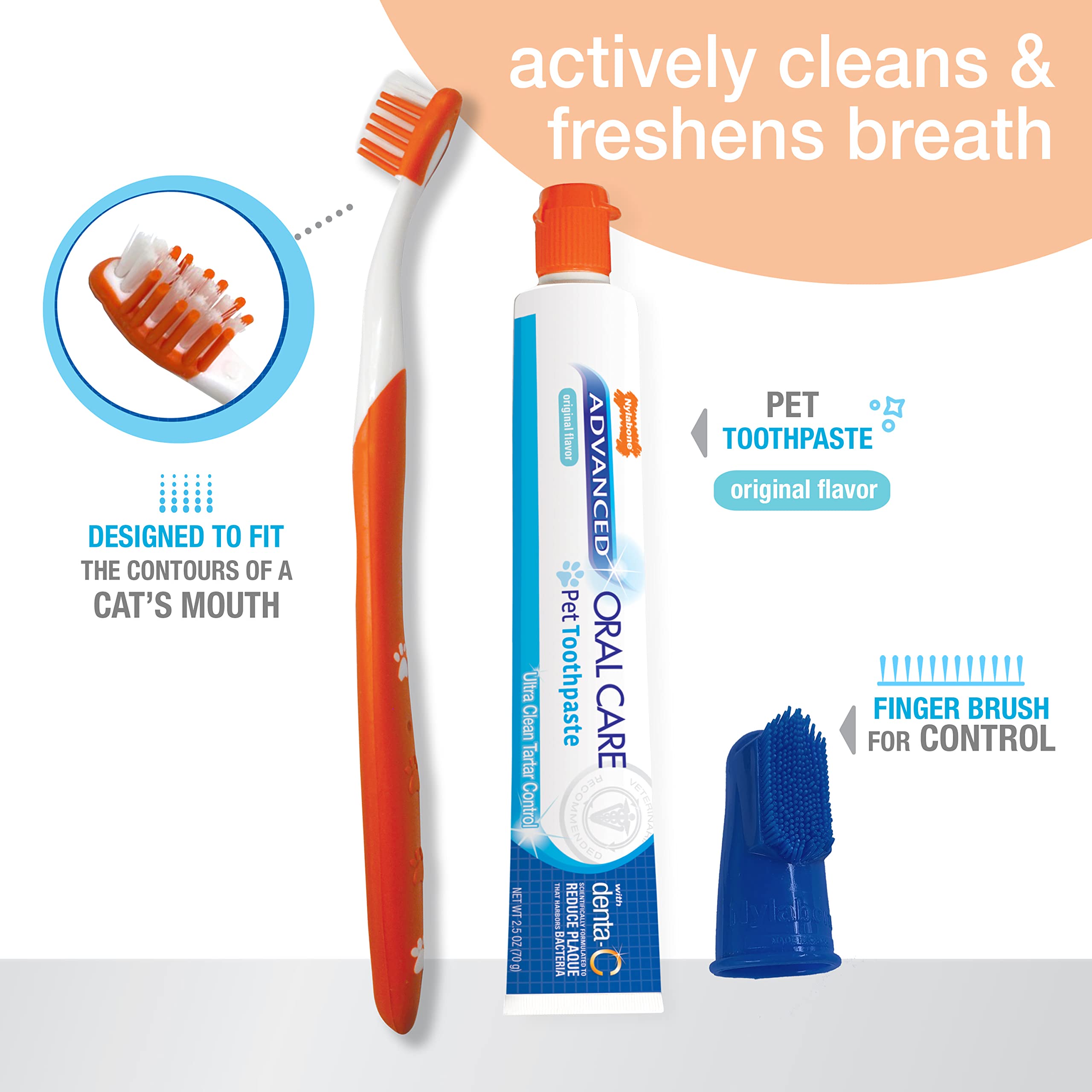 Nylabone Advanced Oral Care Cat Dental Kit Original (3 Count)