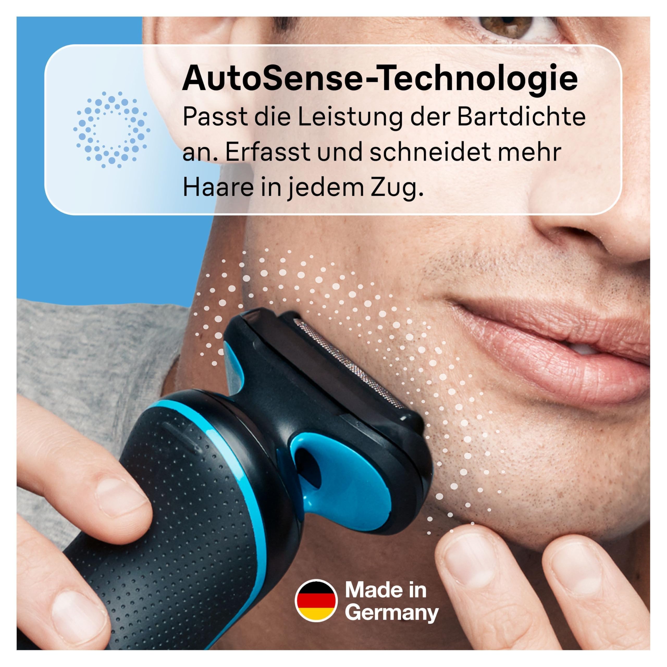 Braun Series 5 Elektrorasierer mit EasyClick Trimmer Aufsatz, Rasierer Herren Elektrisch, Präzisionstrimmer, EasyClean, Geschenk Mann, Made in Germany, 51-B1820s, blau