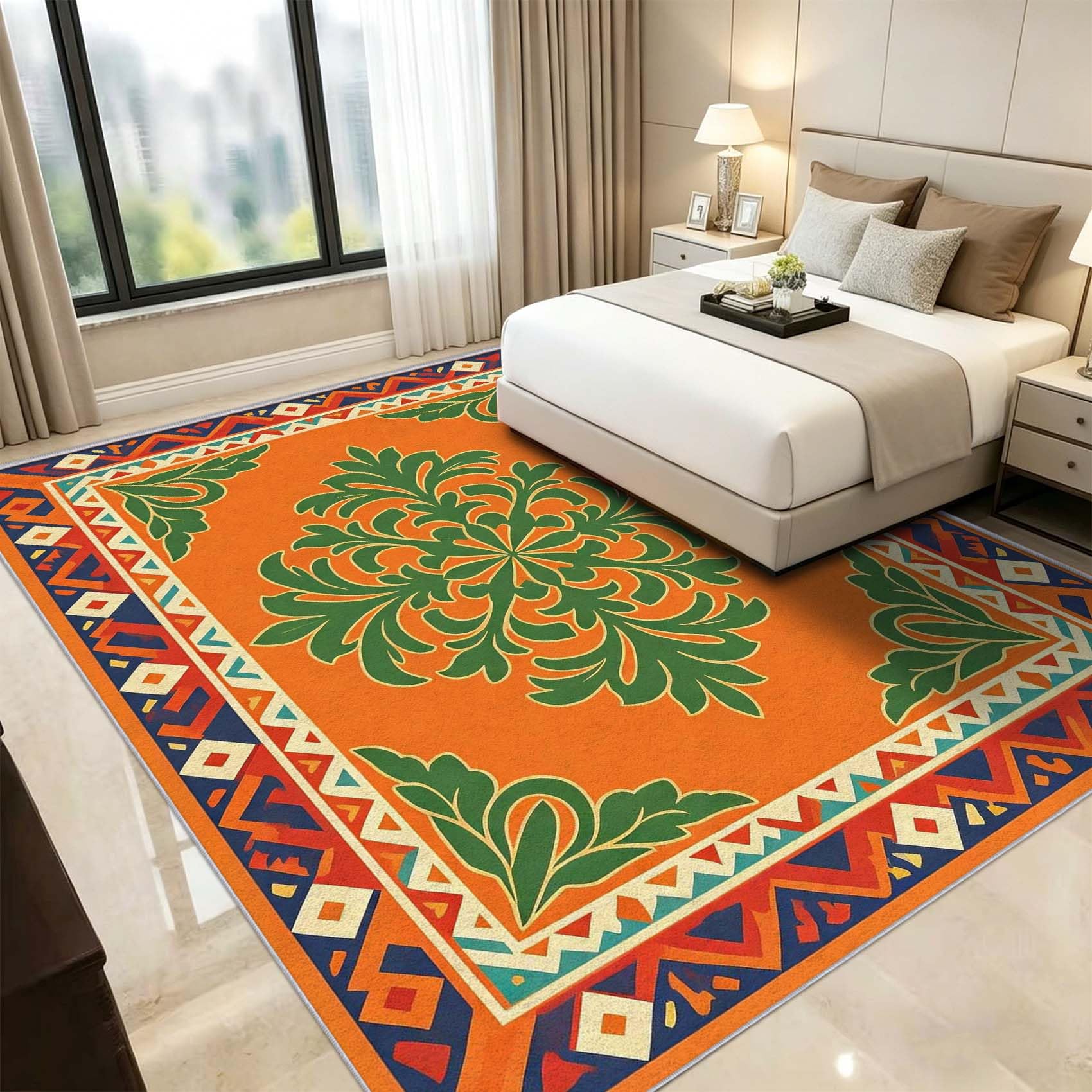 Tappeto Salotto 120x170 cm Stile Bohémien Moderno Pelo Corto