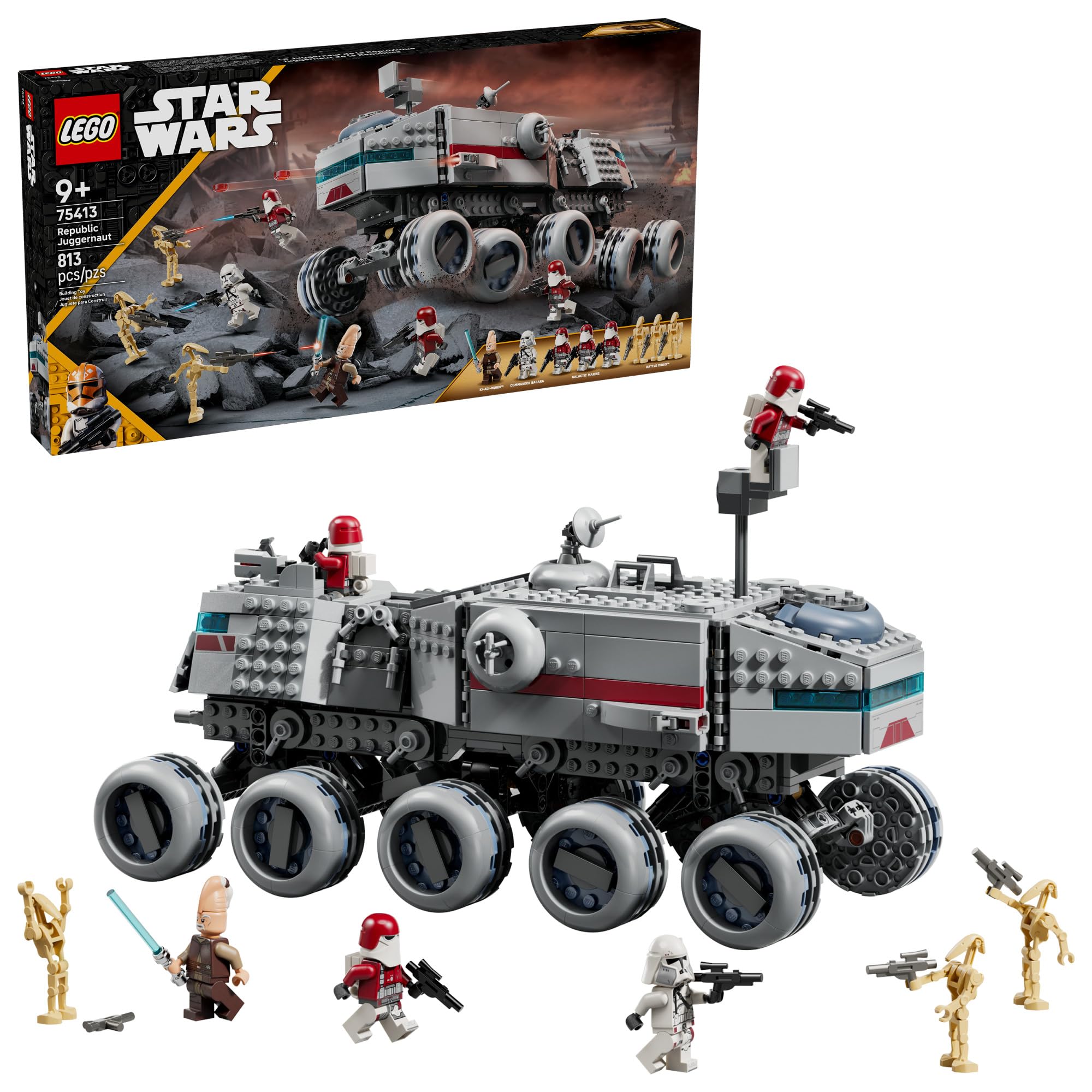 Photo 1 of LEGO Star Wars: The Clone Wars Republic Juggernaut Building Toy for Kids - Pretend Play Set W 8/ Toy Figures - Collectible Model Kit for Boys & Girls, Ages 9+ - Gift Idea for Birthdays - 75413
