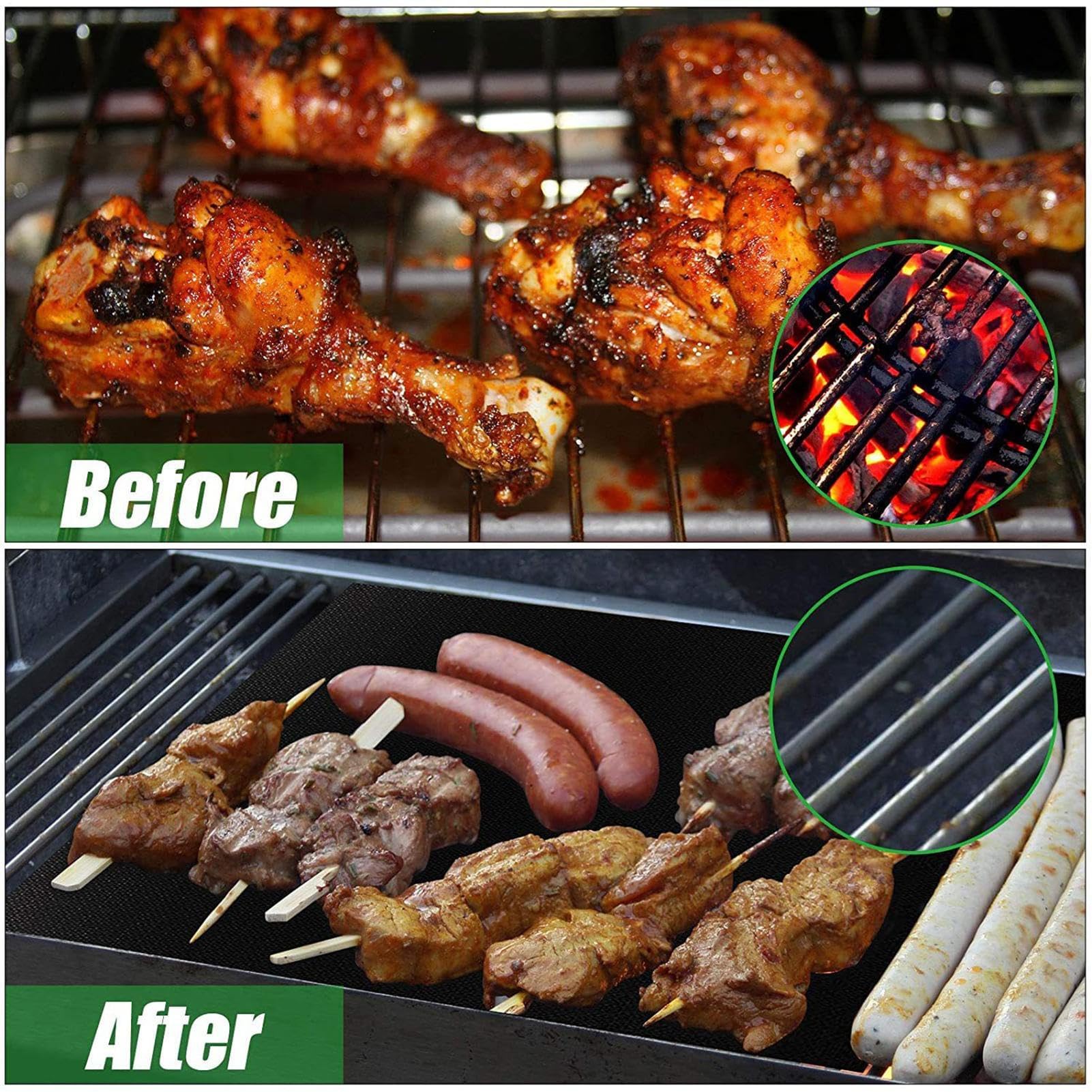 Griglia in acciaio inox – Griglia portatile per barbecue per cucinare all'aperto, grande cestino pieghevole per bistecche, verdure e feste barbecue | e facile da pulire