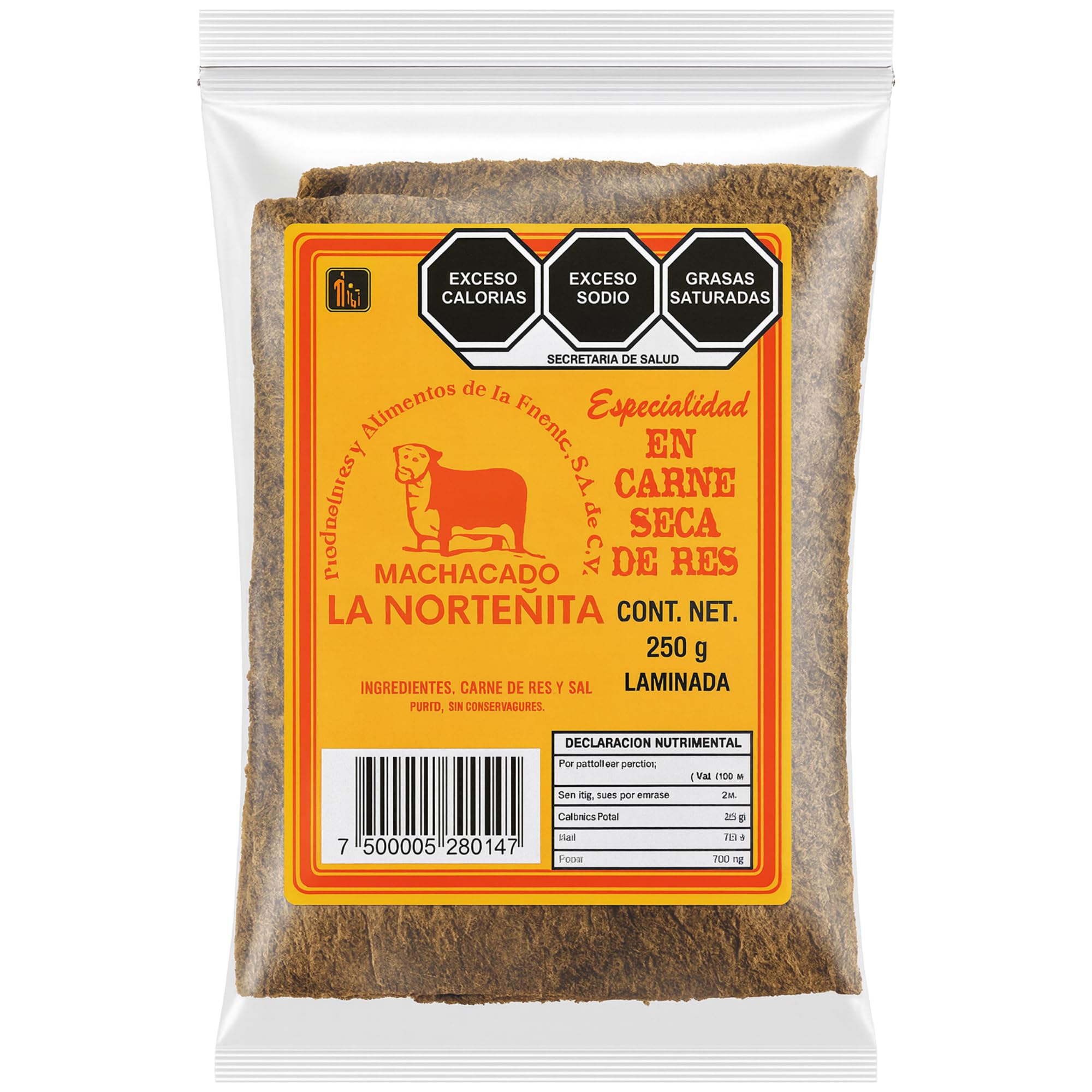 Sliced Beef Jerky - LA NORTENITA Machacado Carne Seca De Res Laminada Beef Jerky 250g