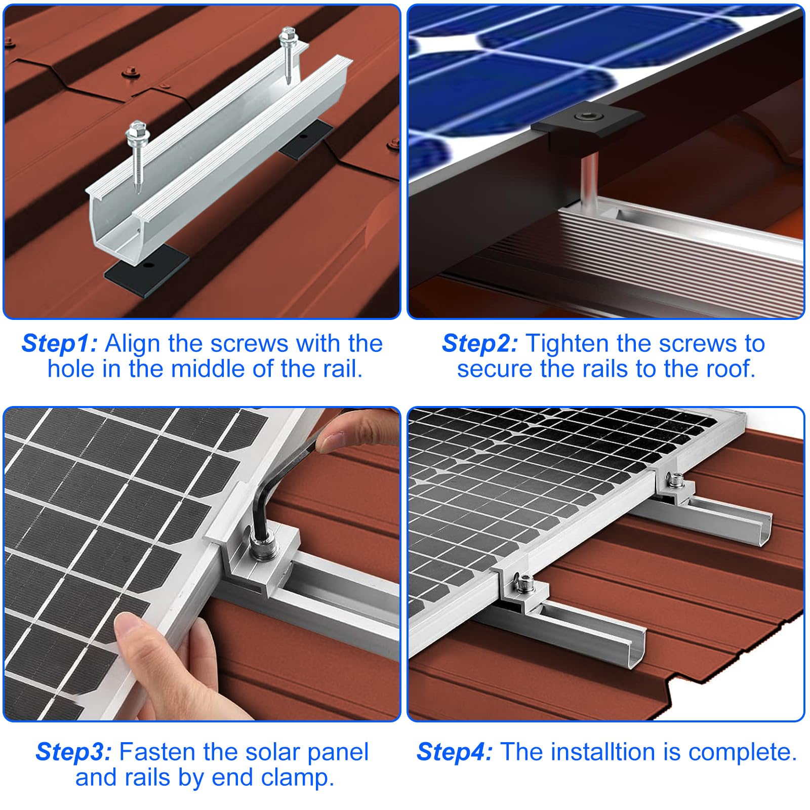 SUPPORTO MODULO SOLARE Fotovoltaico Regolabile Individualmente Tetto Piano 364755327836