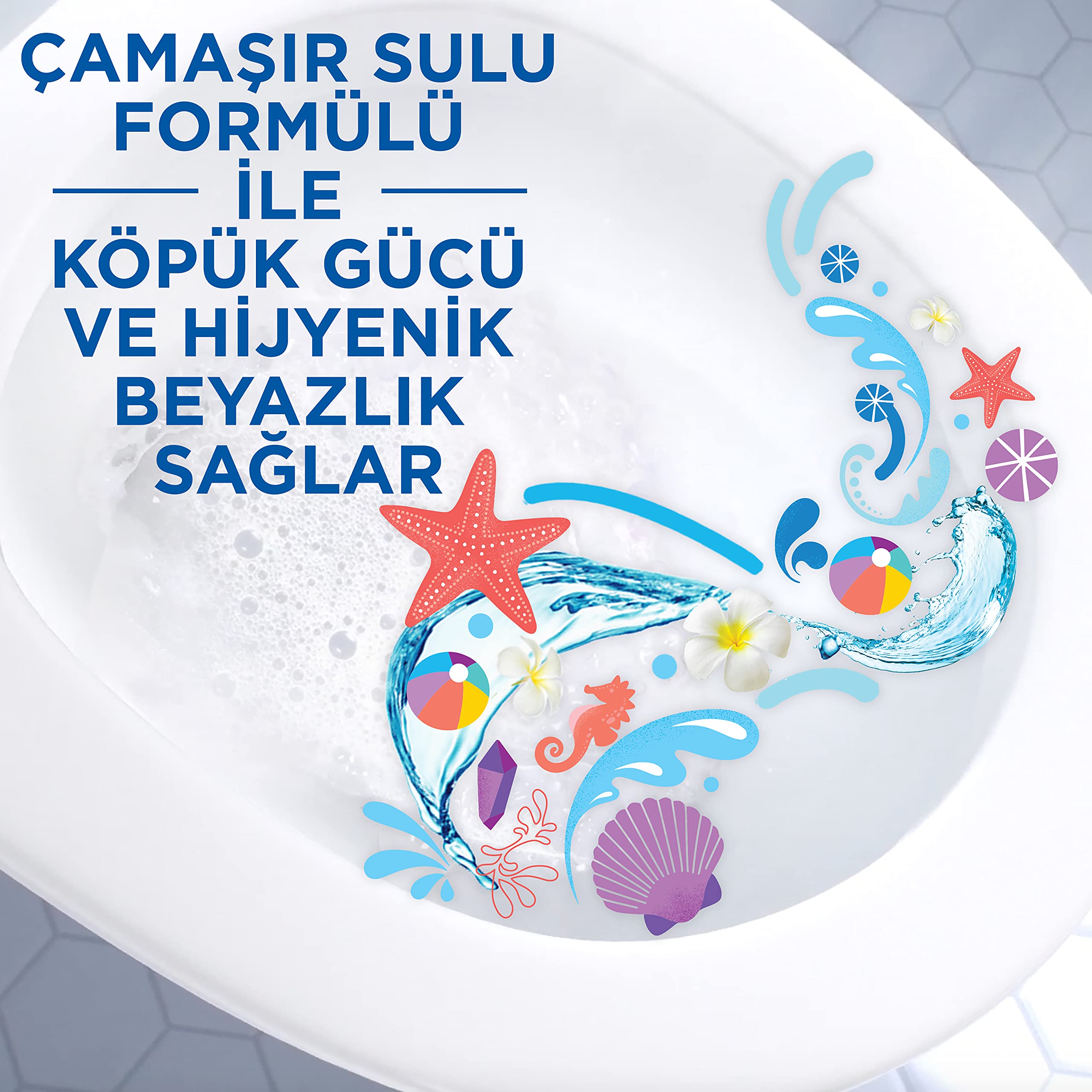 Mr Muscle Marine Kokulu Çamaşır suyu Katkılı Tuvalet Temizleyici 750 mL