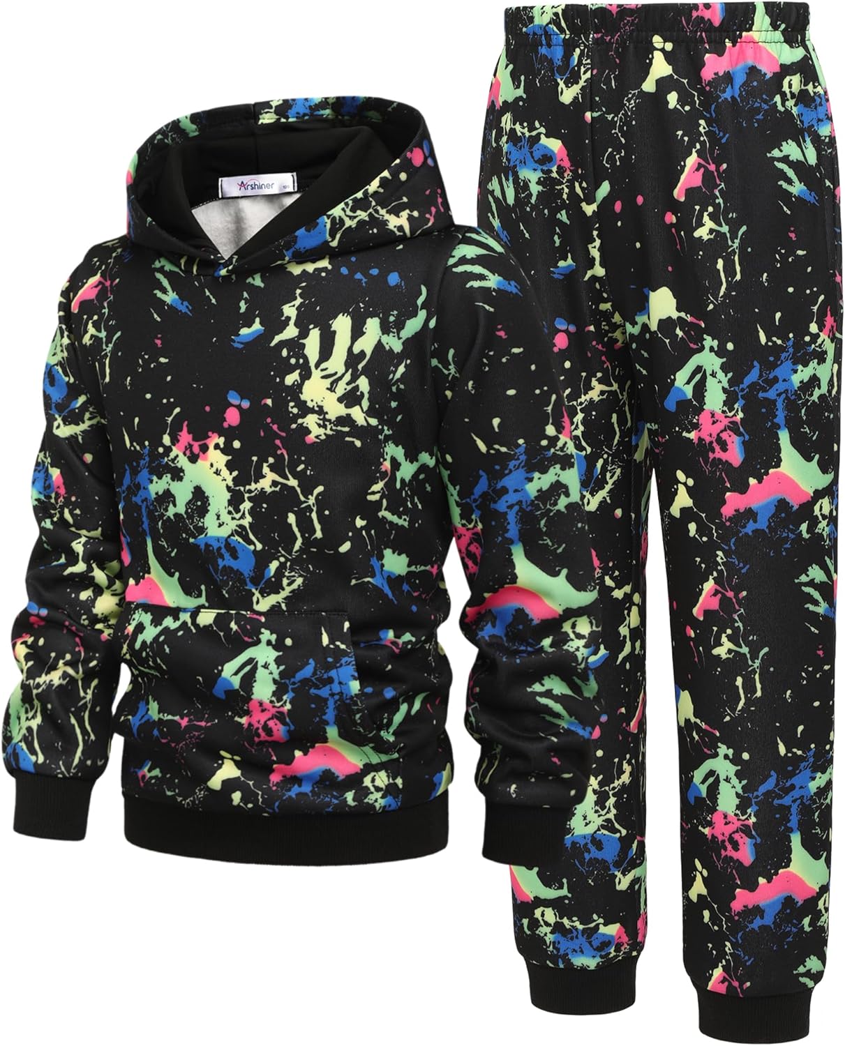 Arshiner 2 Piece Outfit Boys Pullover Hoodies Sweatshirt Suit For Kids Tracksuit Set