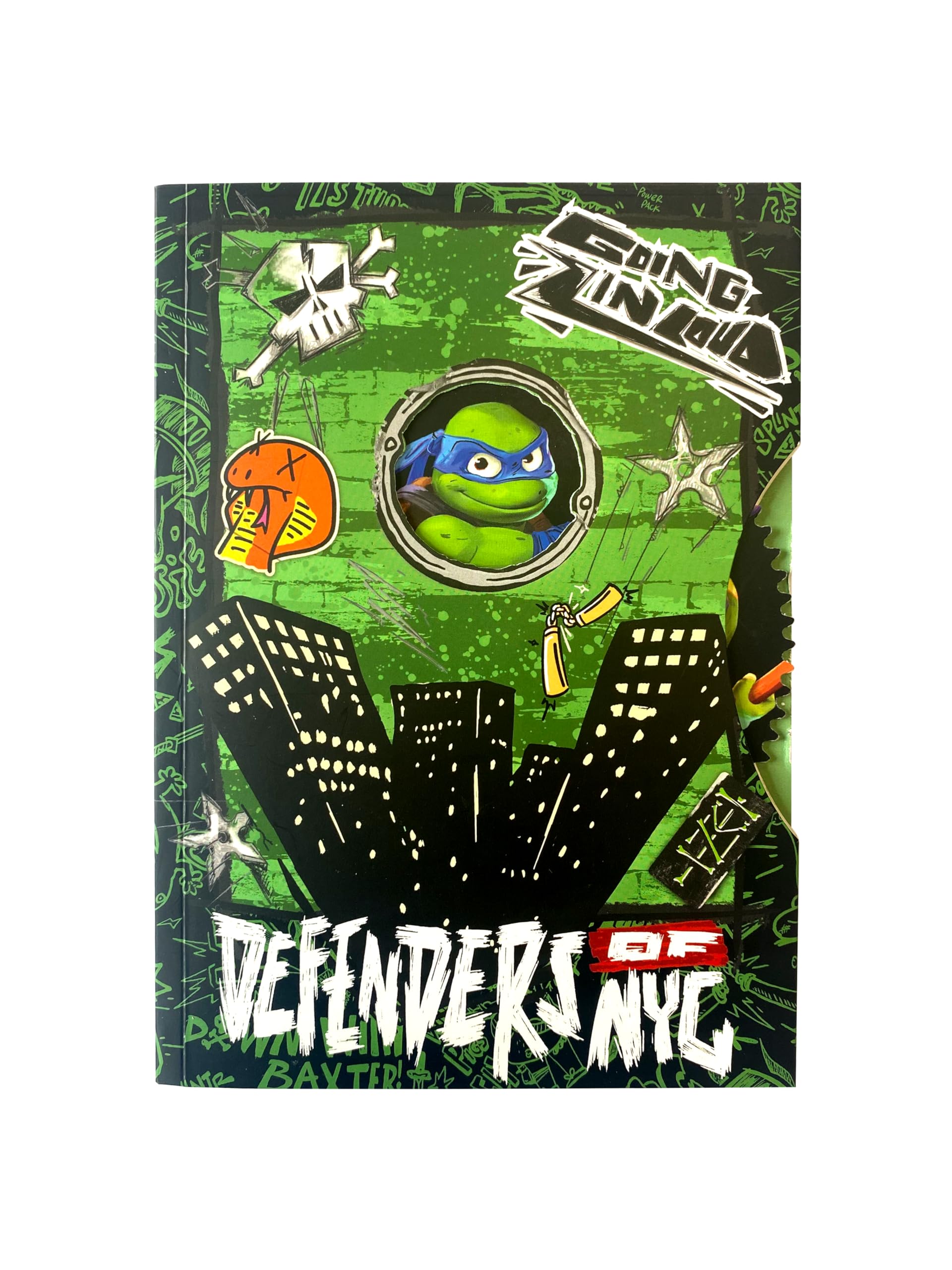 Ninja Turtles TMNT A5 Notebook with Rotating Disc, 120 Lined Pages, Notebook or Journal, Official Merch, multicoloured