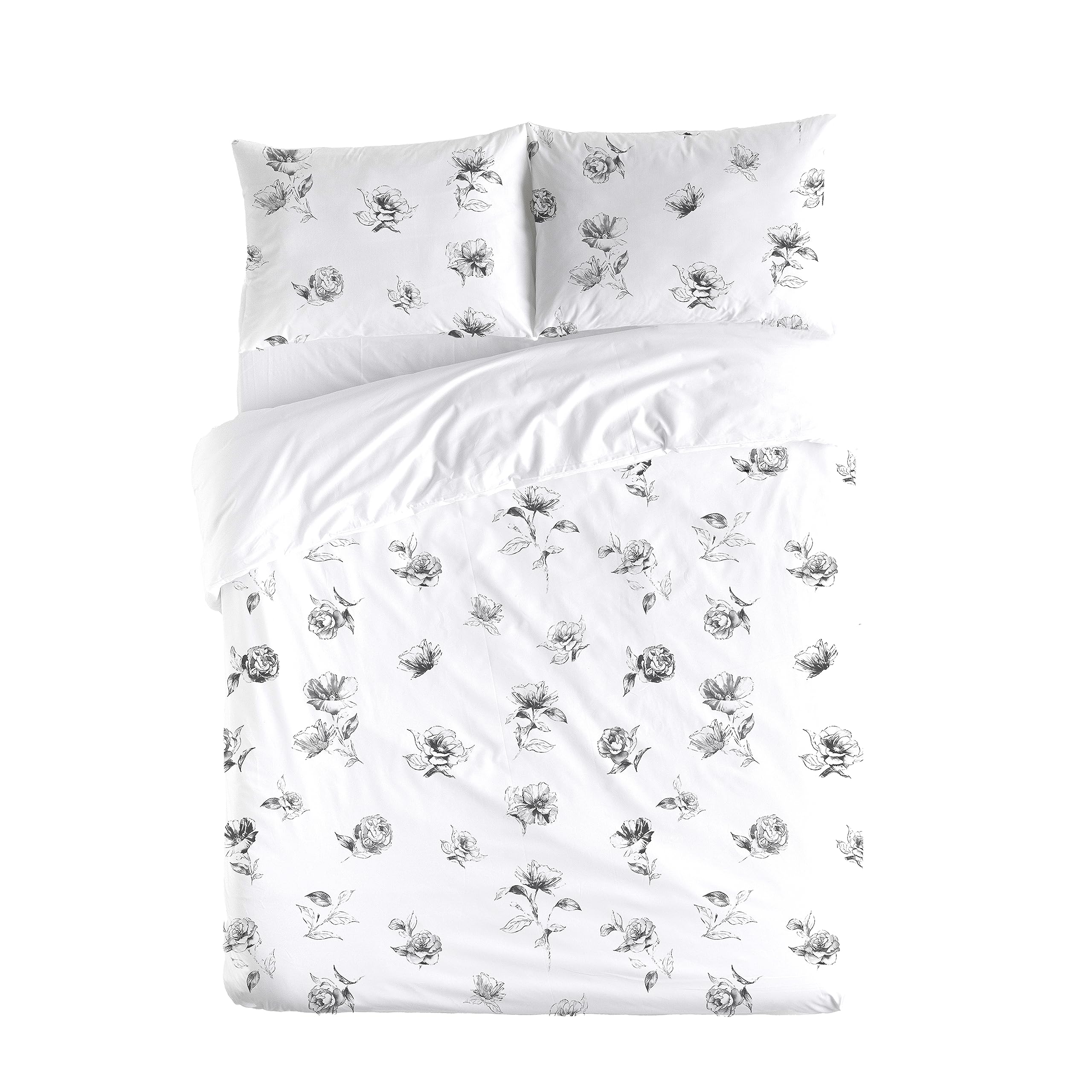 Funda nórdica Tulipa Cama 120 cm - 200x200 cm, algodón 200 Hilos. Cierre con Botones.