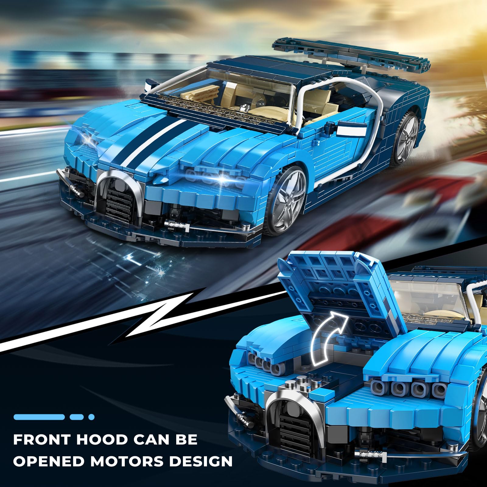 Mould King 10111 - Kit auto Hypersport per gli appassionati di costruzione Supercar (1222 pezzi)