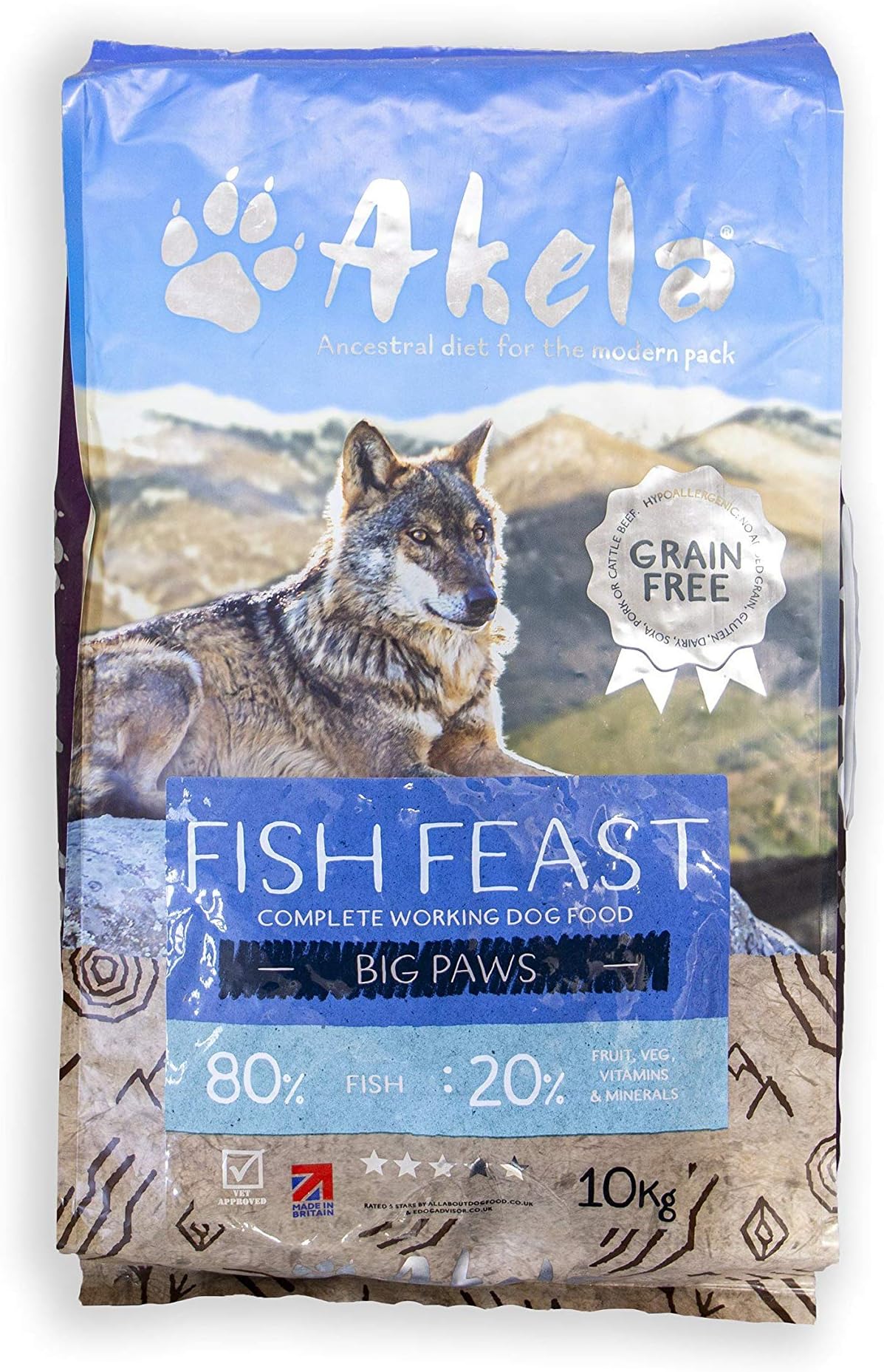 Akela 8020 Scottish Salmon Medium Paws GrainFree Complete Working Dog