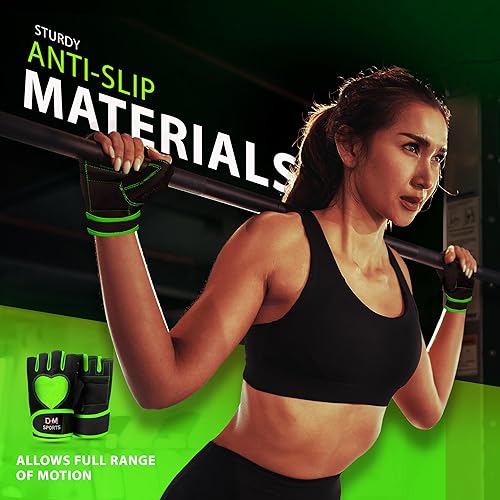 Miniatura 4 de DXM SPORTS Guantes de entrenamiento para mujer con soporte para muñeca, guantes de levantamiento de pesas para gimnasio, ciclismo, entrenamiento,