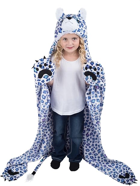 Amazon.com: Wild Things - Manta con capucha y diseño de leopardo de nieve :  Bebés