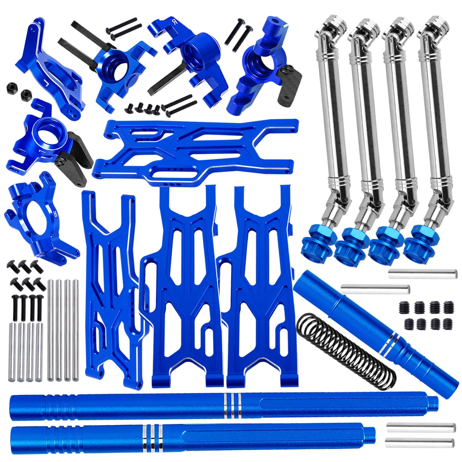 RC Suspension Arms Set&Steering Block Knuckles&Drive Shaft Axles Upgrades Part for 1/10 Kraton 4S V2 BLX,Outcast 4S V2 BLX,CVD Driveshafts Suspension Arms Hubs Caster Blocks.Navy Blue(Only Fit V2)