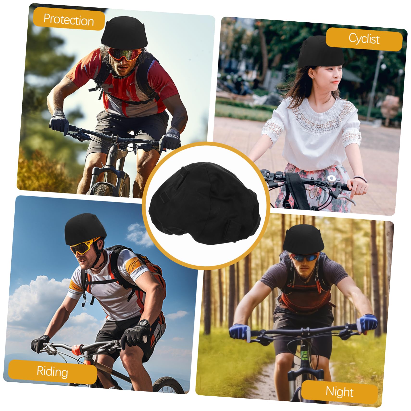 4pezzi Fodera Per Casco Da Ciclismo Riutilizzabile Copertura Protettiva Antivento e Antipioggia Strisce Riflettenti Per Maggiore Sicurezza Notturna e Comfort Durante