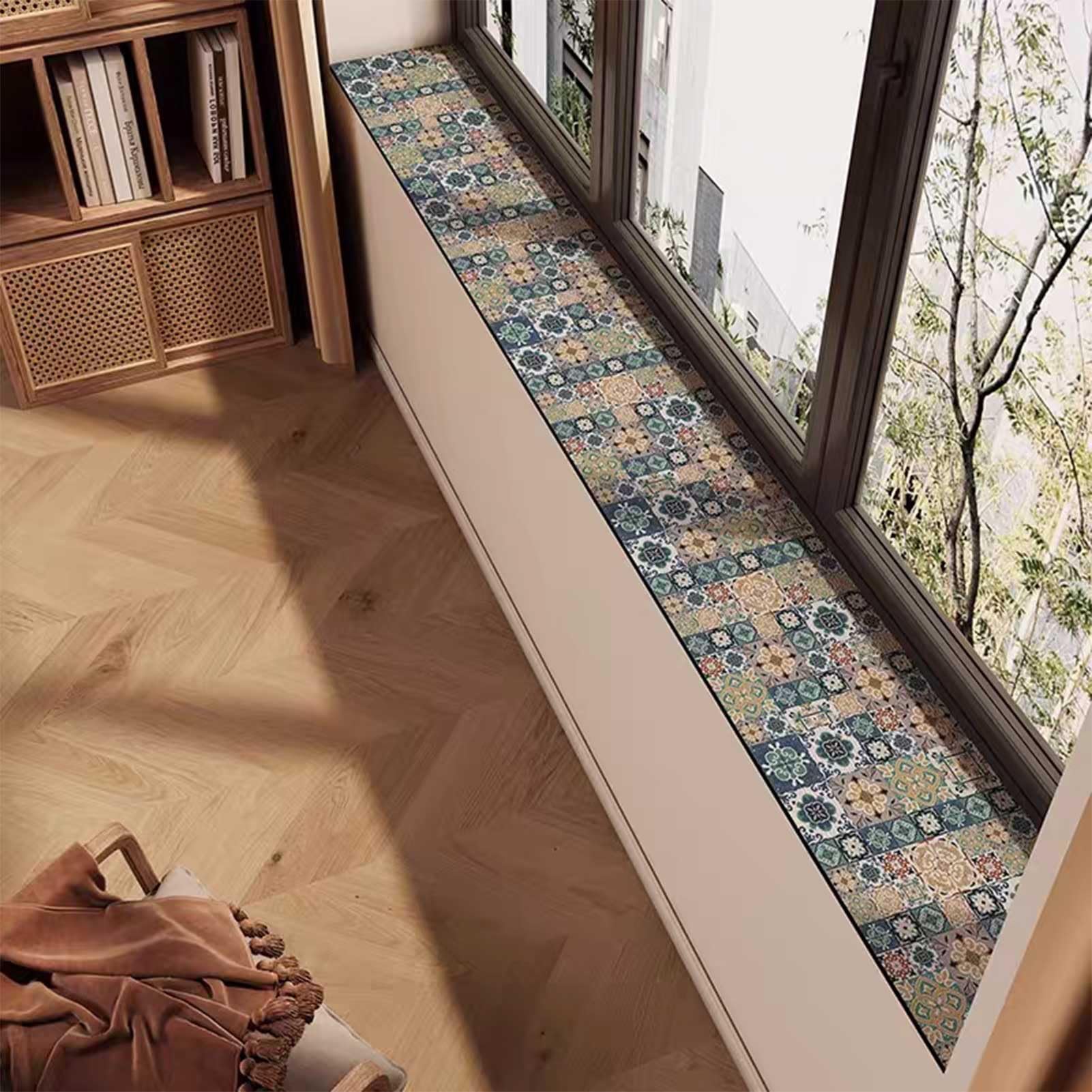 Tapis de seuil antidérapant personnalisable extra long de 60 cm à 2 m, parfait pour les rebords de fenêtre et les entrées, facile à nettoyer, solution de décoration d'intérieur idéale