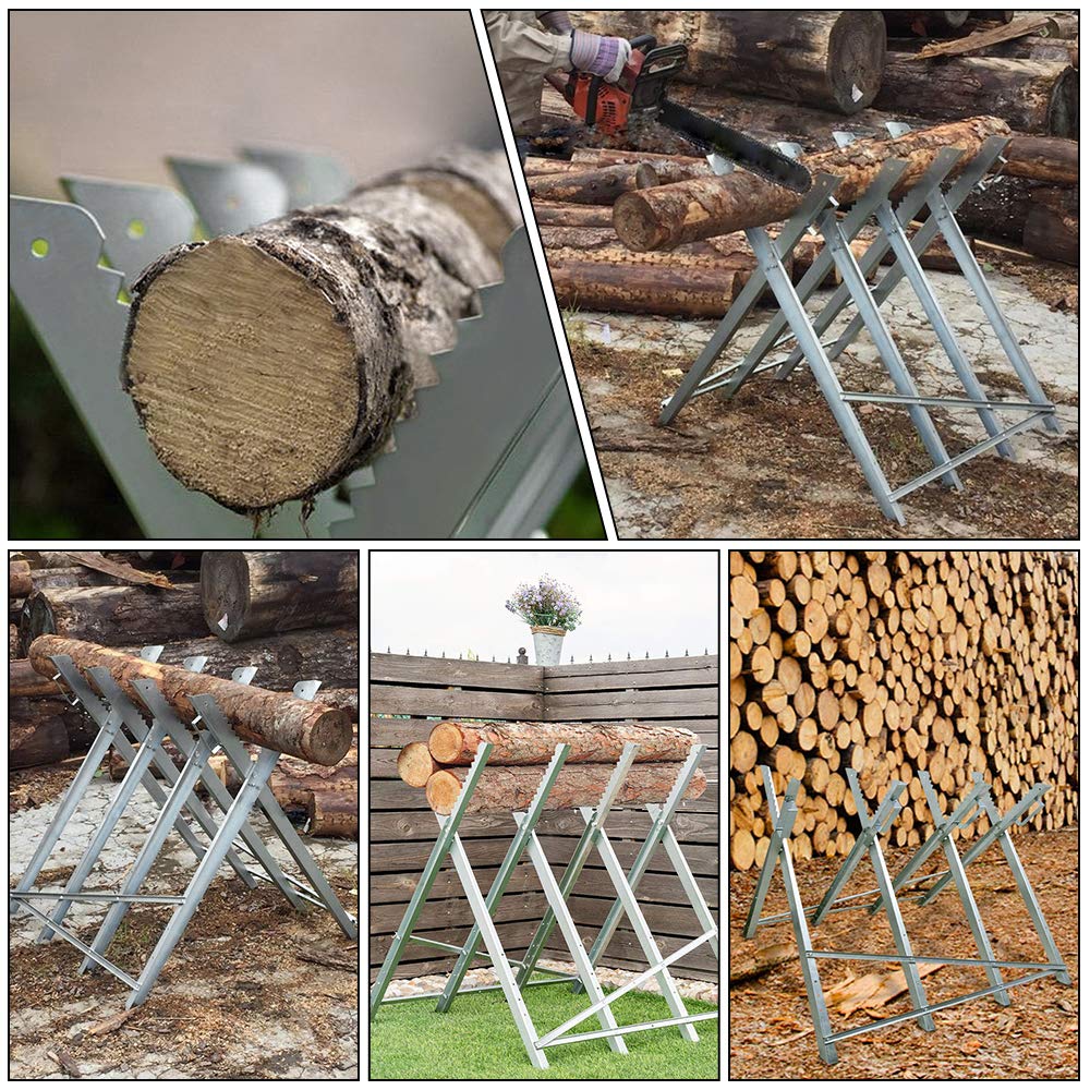 UISEBRT Cavalletto per motoseghe in legno, pieghevole, portata 150 kg, per sega a catena, per legna, 83 x 83 x 79 cm, in acciaio