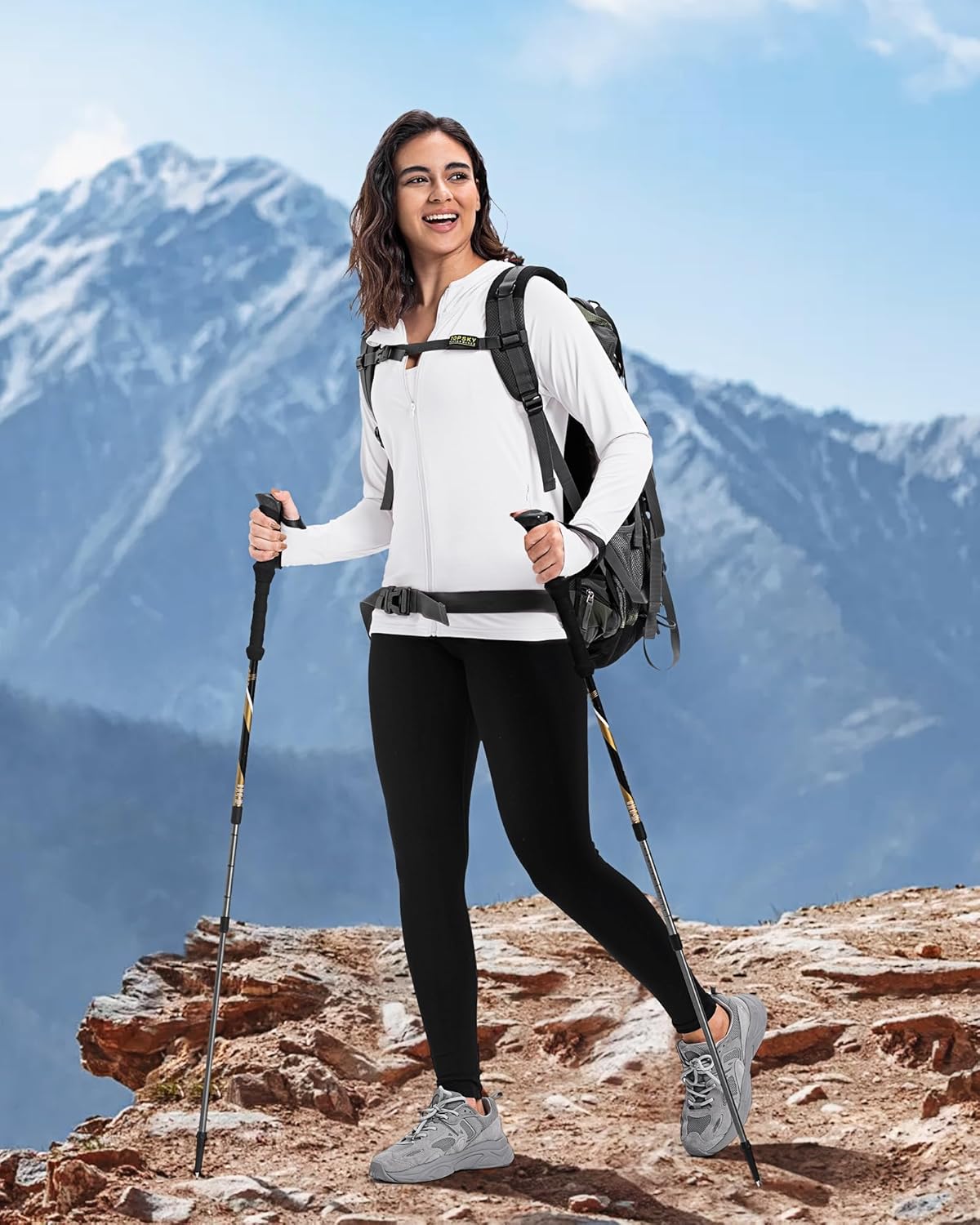 33,000ft Women's UPF 50+ Sun Protection Jacket Lightweight Hoodie Zip Long Sleeve Athletic Shirt for Hiking Running - Image 3