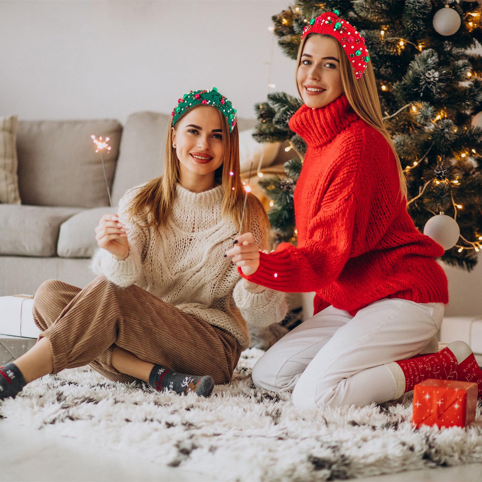 winthrop 6 diademas de Navidad BS para mujer, diadema ancha anudada, turbante, antideslizante, bandas para la cabeza, bandas para la cabeza, para yoga, bufanda para el pelo, accesorios de cosplay,