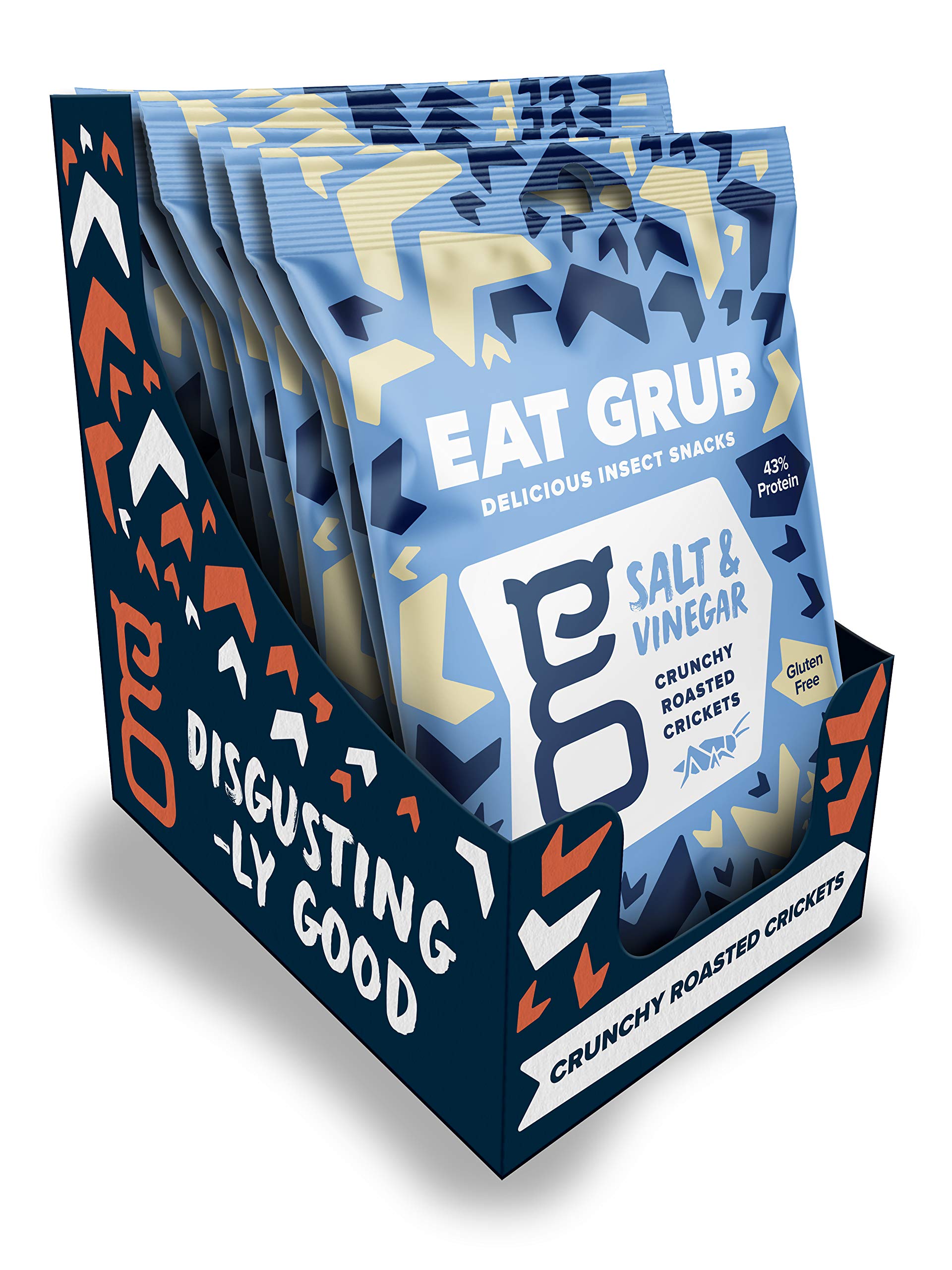 Eat Grub Crunchy Roasted Crickets Salt and Vinegar Insect Snack 15g 12 Pack (180g)