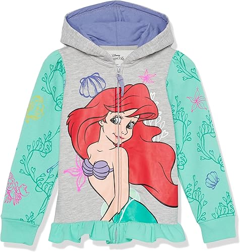 Disney girls Disney Princess Ariel Big Face Zip Up Hoodie - the Little Mermaid