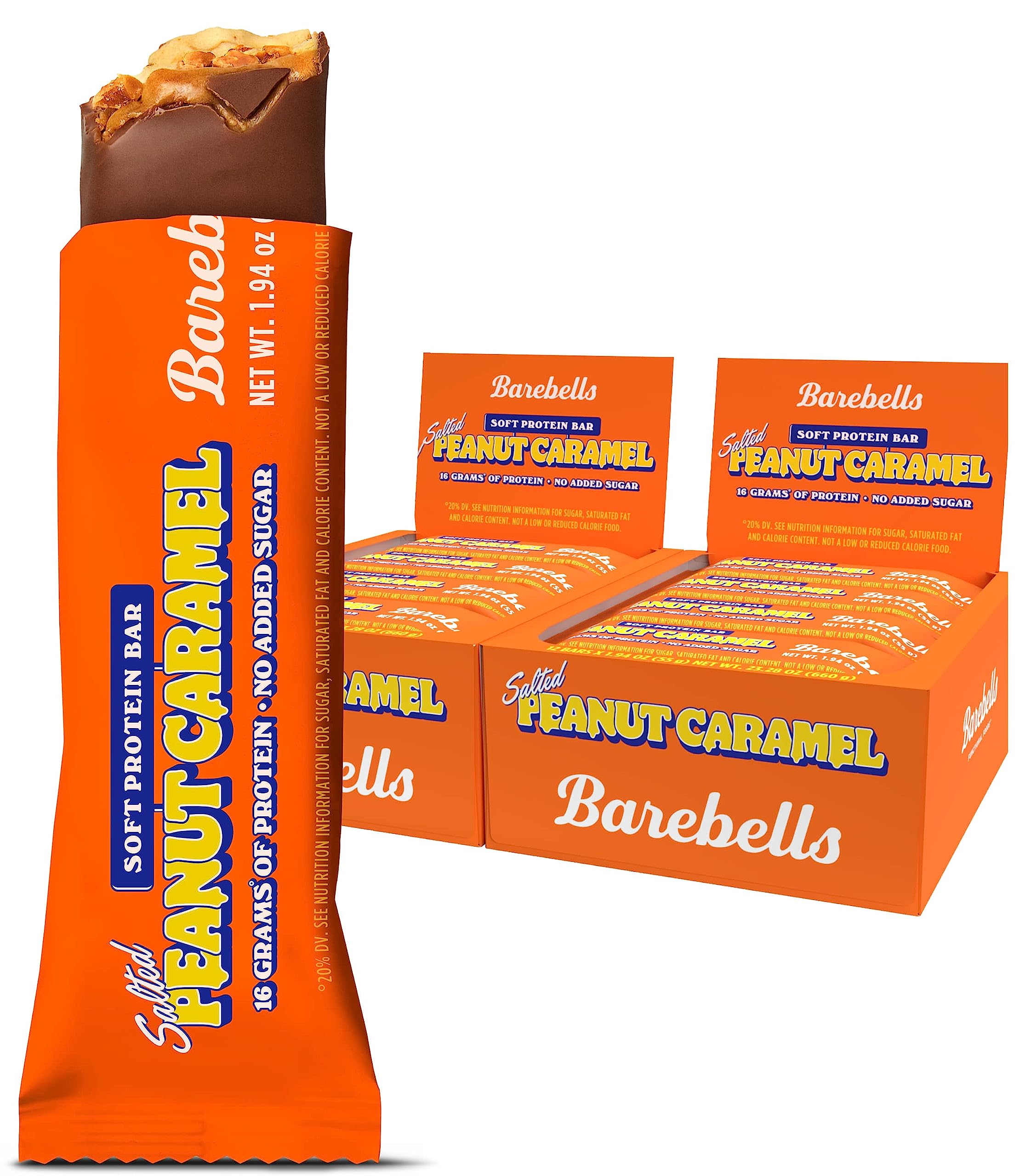 Snapklik.com : BAREBELLS Soft Protein Bars Salted Peanut Caramel - 12 ...