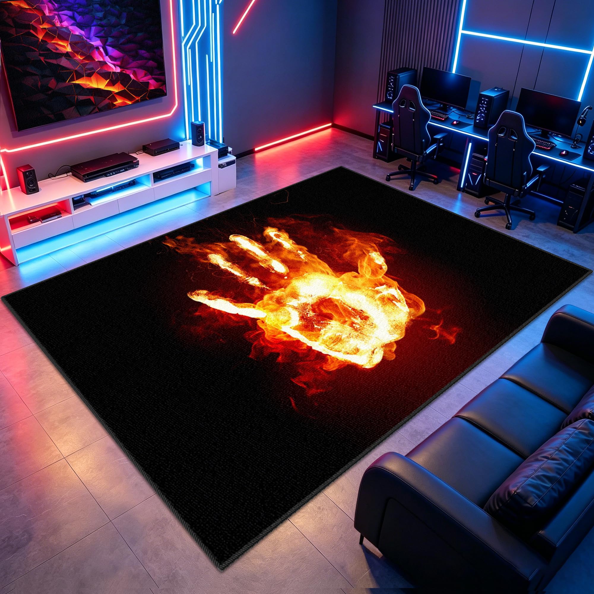 Tapis gaming sol antidérapant 200 x 280 cm pour salle de jeux