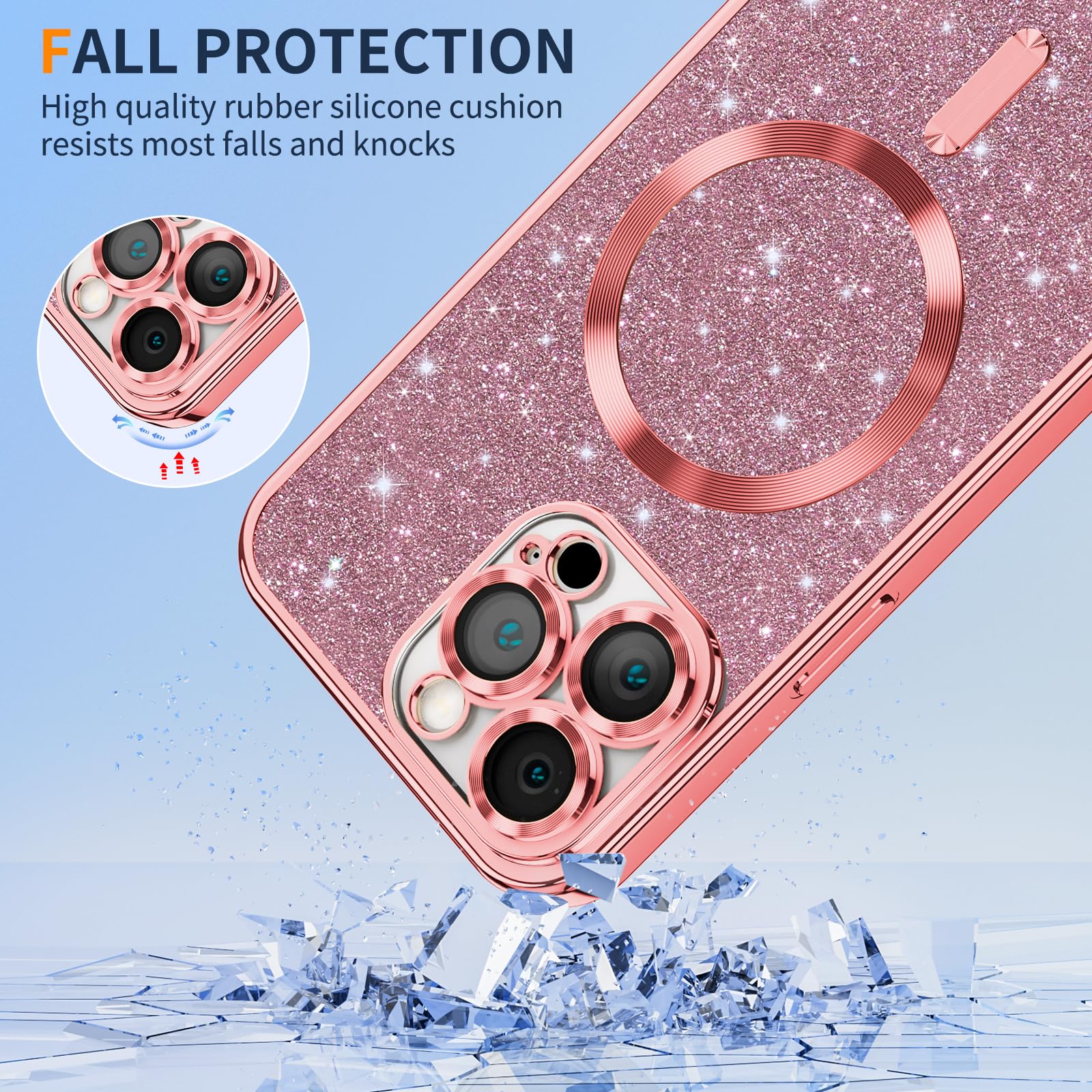 Cover Scintillante per iPhone 15 Pro 6.1 Pollici, Rosa Brillante Protezione Custodia con Paillettes Glitterate per Ragazze, Ultrasottile TPU Antiurto Antiscivolo Anti-Graffio per iPhone 15 Pro Cover Scintillante per iPhone 15 Pro 6.1 Pollici, Rosa Brillante Protezione Custodia con Paillettes Glitterate per Ragazze, Ultrasottile TPU Antiurto Antiscivolo Anti-Graffio per iPhone 15 Pro