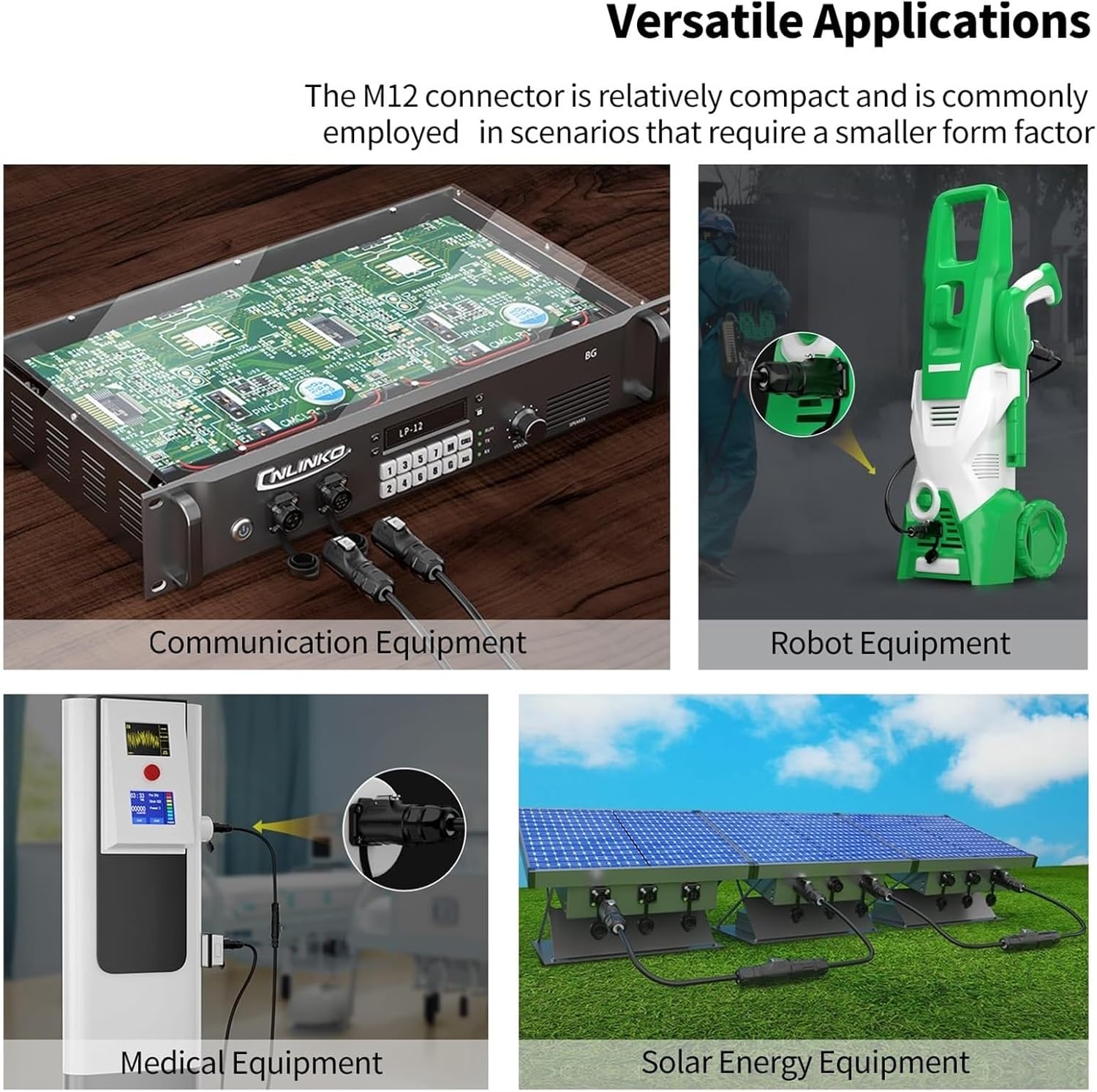 1Pcs LP12 Fast Screw Locking Connector Waterproof 12mm 3 Pin Electrical Power Connector for Industrial LED Lights(Flange Socket B)