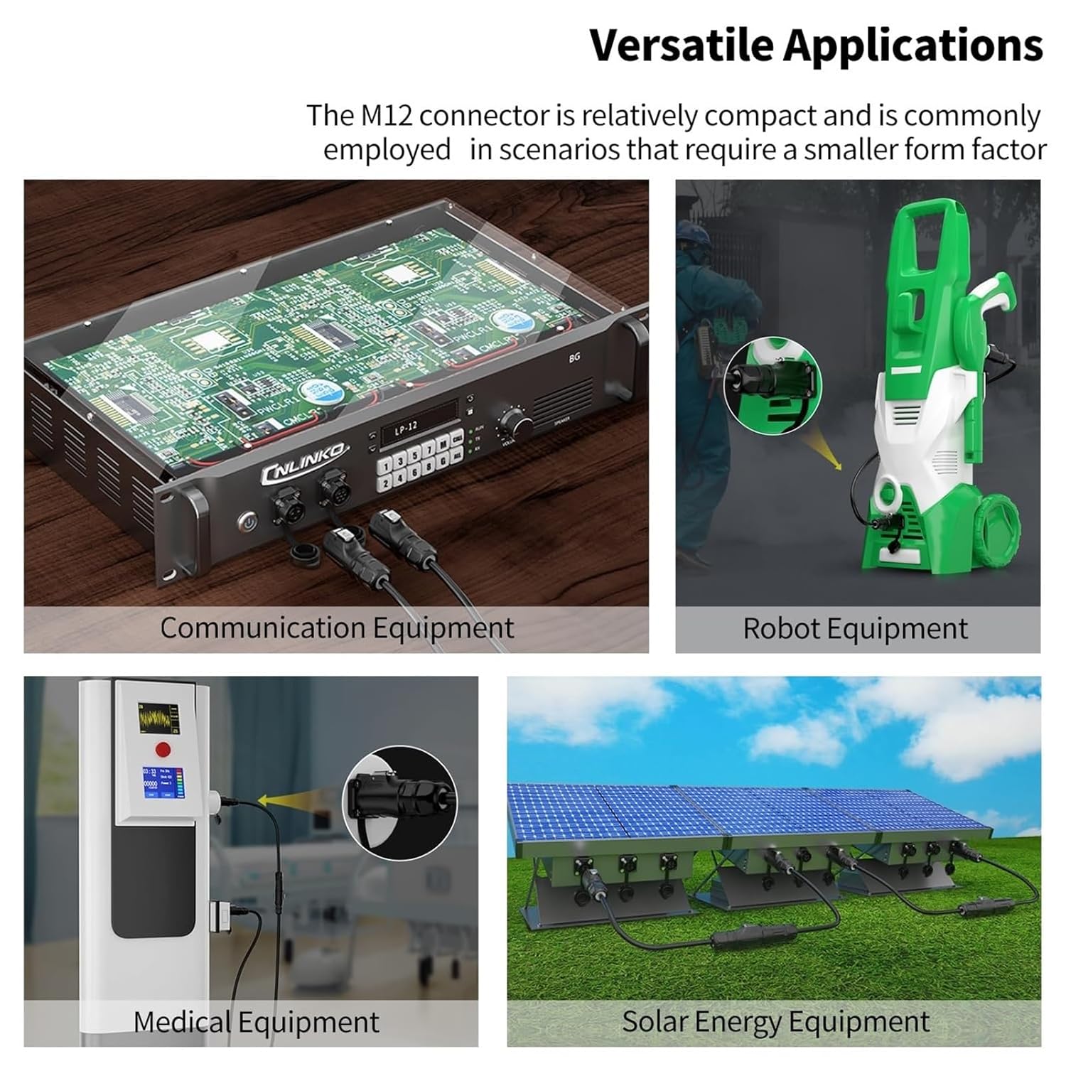 1Pcs LP12 Fast Screw Locking Connector Waterproof 12mm 3 Pin Electrical Power Connector for Industrial LED Lights(Flange Set B)