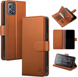 Shieldtop Compatible with Motorola Moto G 5G 2023 Wallet Case with Card Holder,Women Men RFID Blocking PU Leather Phone Case Folio Flip Shockproof TPU Protective Cover Credit Card Slots,Light Brown
