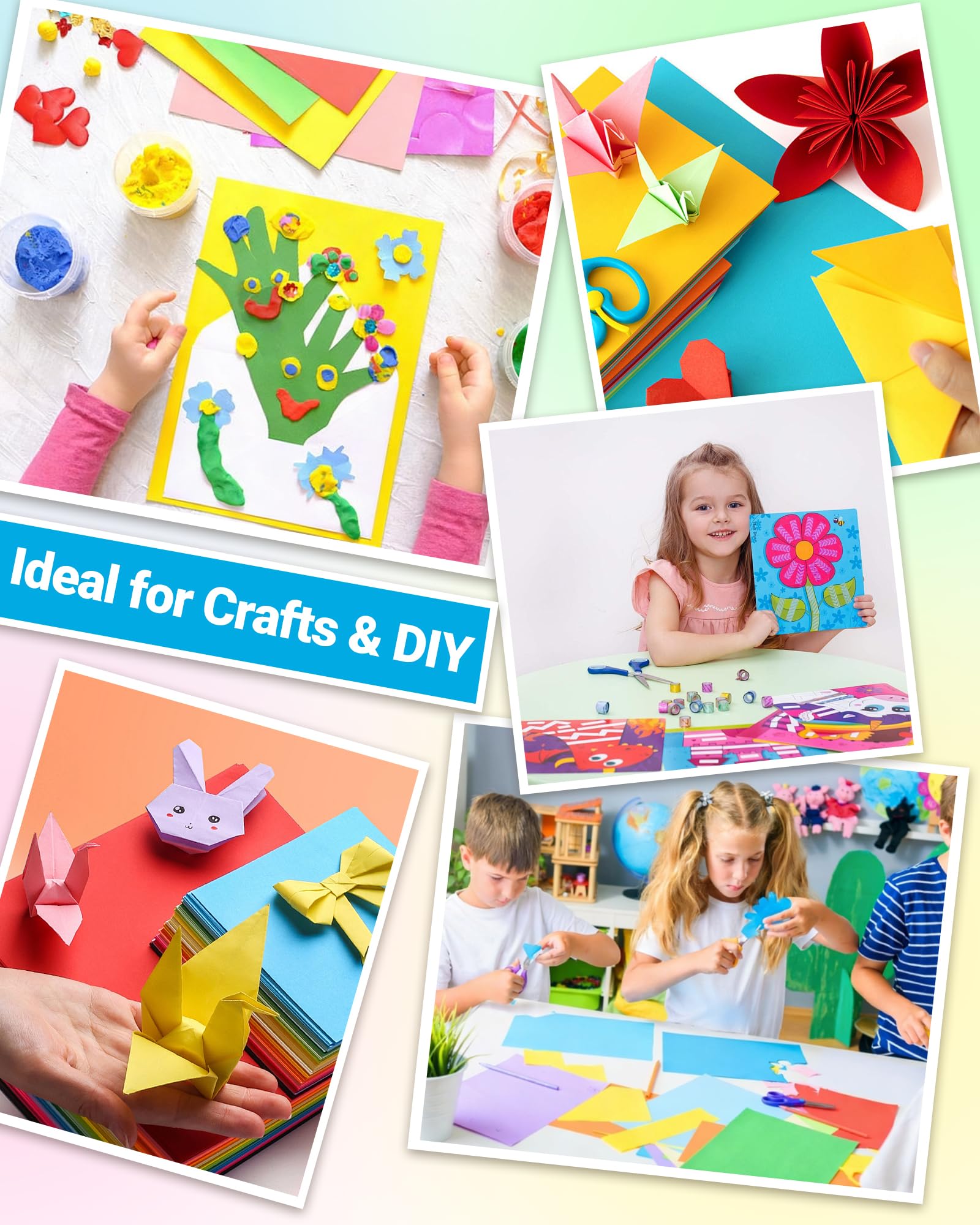 Cartoncini Colorati A4 230 g/m² 30 Colori 60 Fogli per Scrapbooking Scuola Ufficio