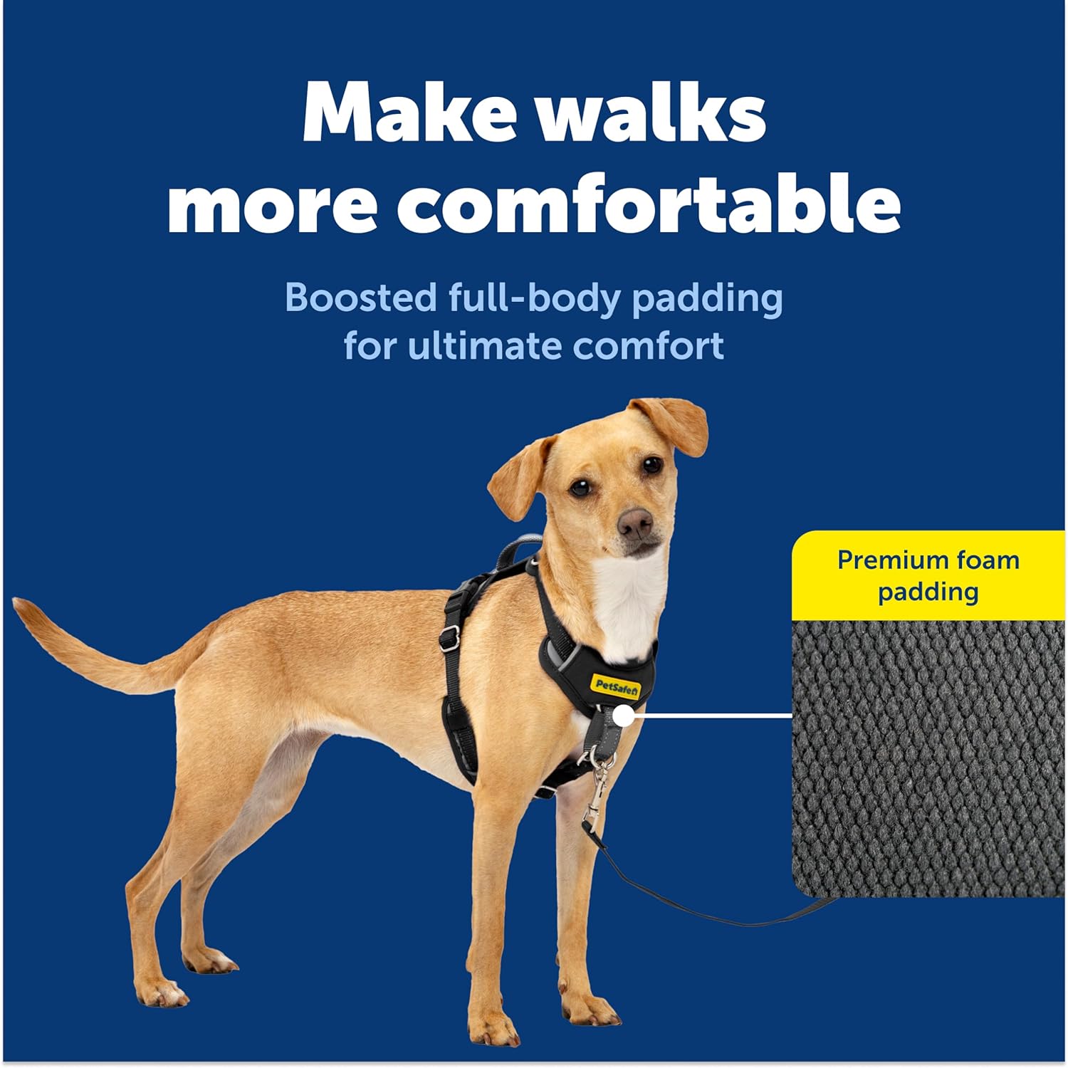 PetSafe Easy Walk Comfort No-Pull Dog Harness - Better Walk Training Harness - Full Body Padded Design - Durable Fabric - 5 Point Adjustable Fit - Everyday Leash Training - Black - X-Small