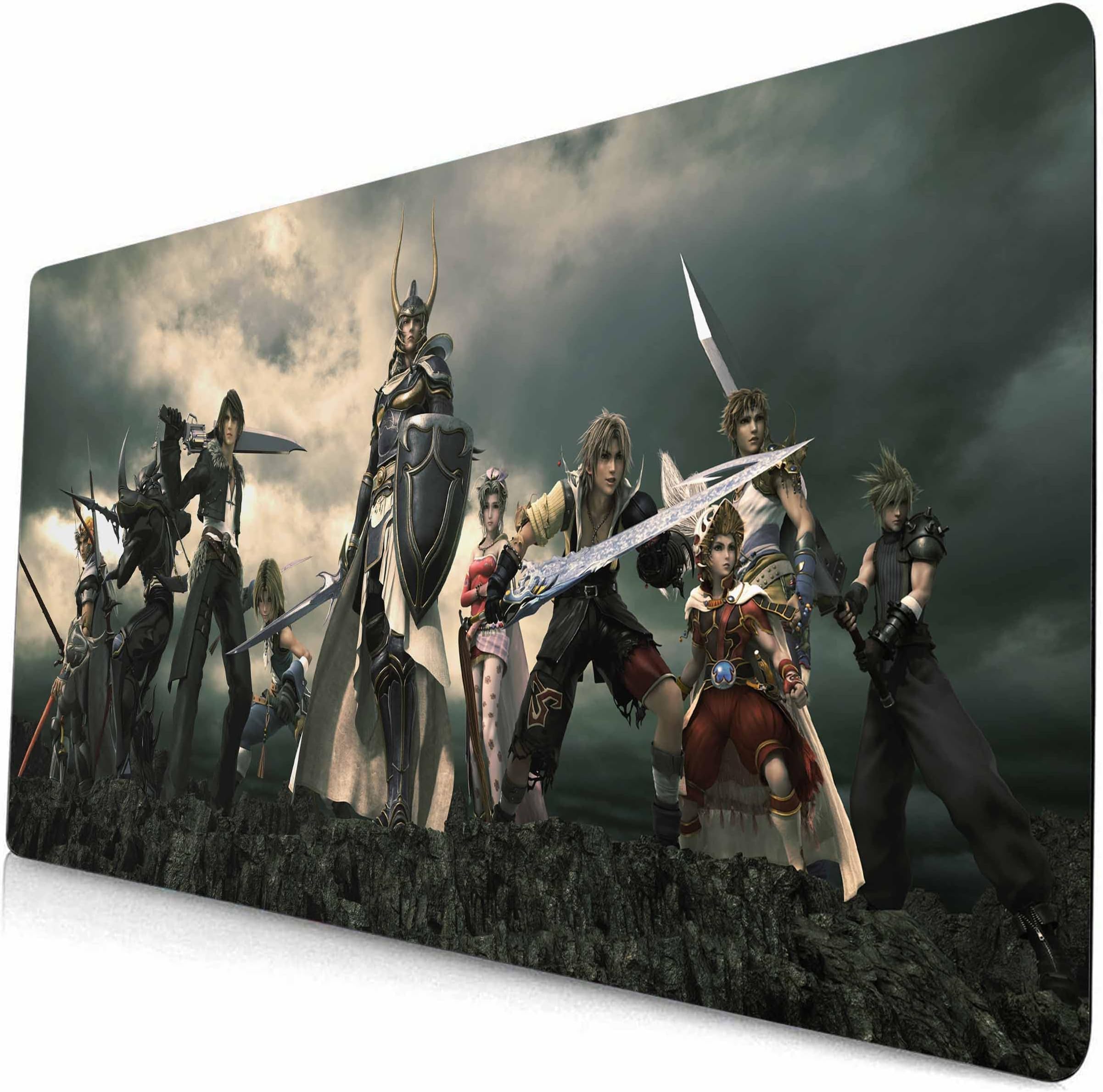 Anime Mouse pad Gaming Mouse pad Compatible Final Fantasy Mouse pad Large Mouse Pad Stitched Edge Mousepad Non Slip Rubber Base (style1,90×40cm)