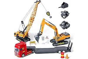 Construction Crane Trucks and Excavator Toys for Boys