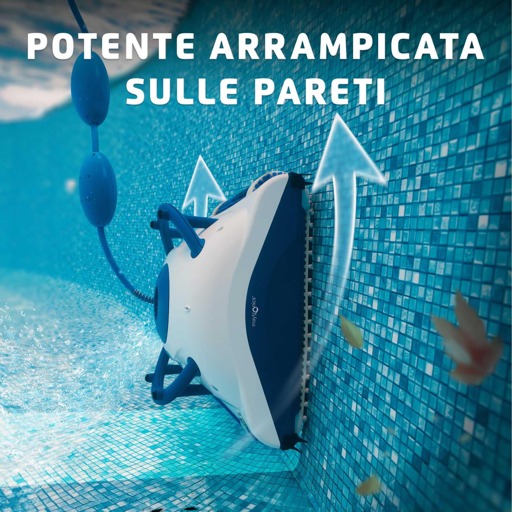 Dolphin Pool UP Robot Piscina Pareti e Fondo, Pulitore Piscina Fuori Terra 8m, Filtrazione fine, 2h di Pulizia, Navigazione intelligente