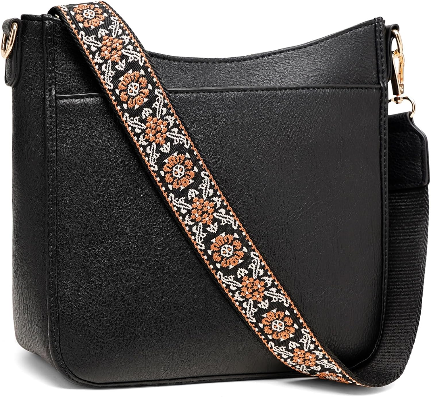 GEMIU Hobo Crossbody Bag for Women, Vegan Leather Multipocket Shoulder Purse with 2 Adjustable Removable Straps