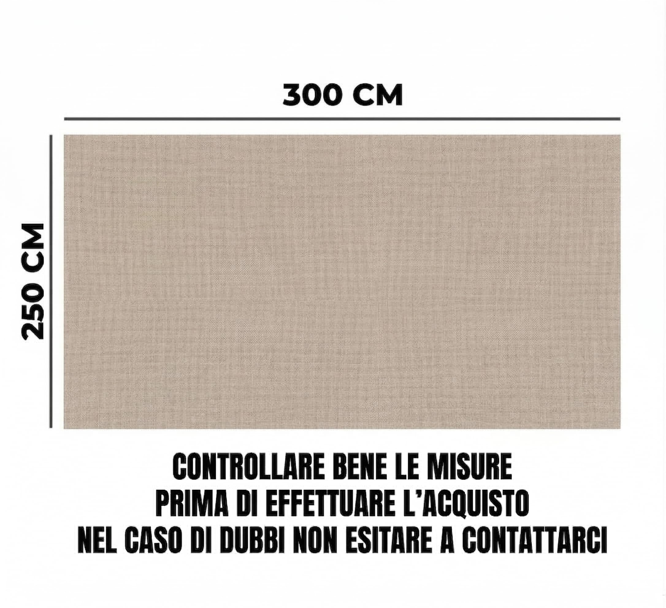 Aeffe Tenda da Sole a Caduta 300 x 250 cm Avvolgibile Estensibile Struttura Alluminio Tessuto 280gr/mq Beige