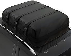 iBirdie Roof Rack Cargo Carrier 29.1 Cubic Feet, XL Soft-Shell Rooftop Cargo Box, Waterproof Heavy Duty 1200D for Car with/Without Roof Rack, Includes Anti-Slip Mat, Door Hooks, 56x45x20 inches