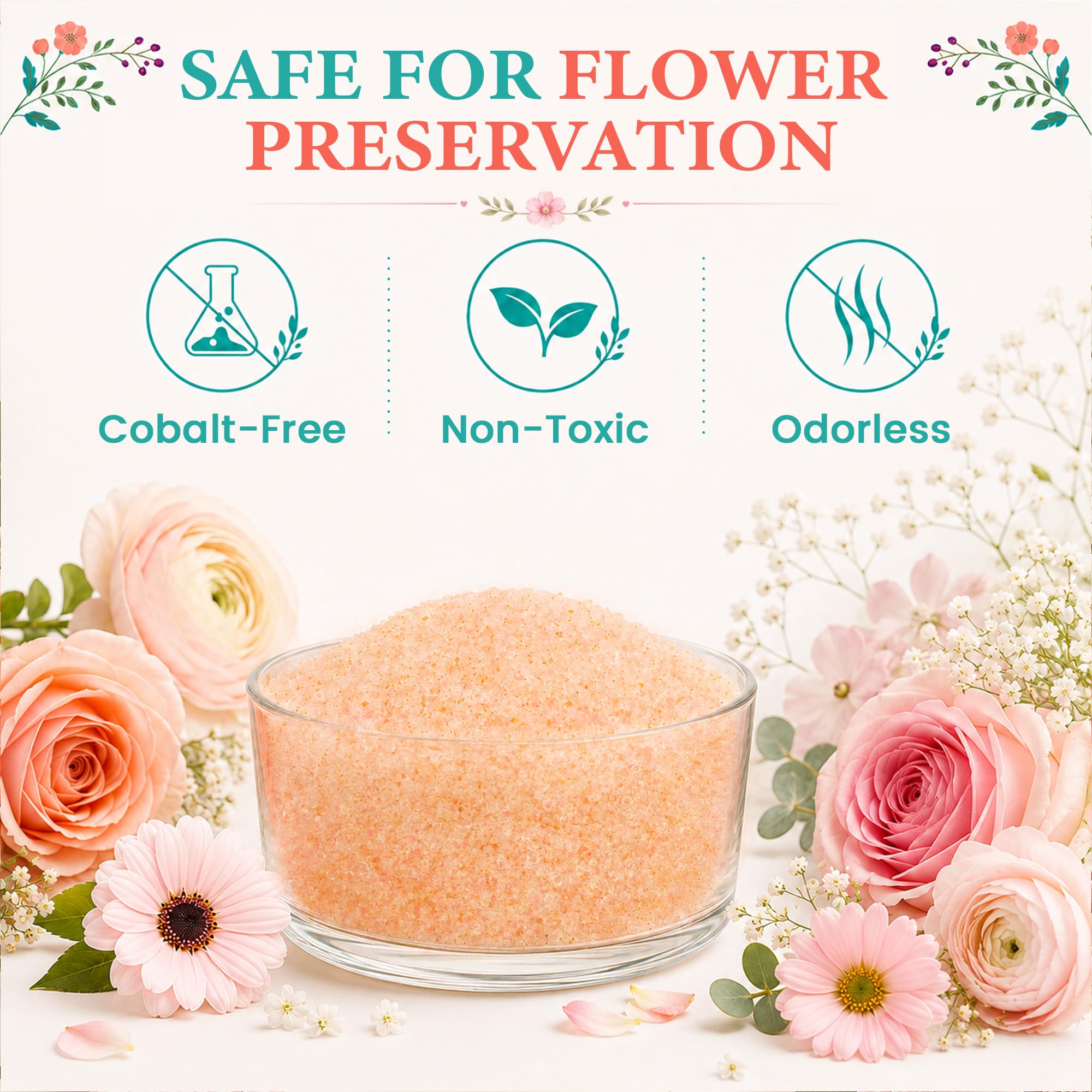 LotFancy Cristaux de séchage en gel de silice et fleurs - 4,5 kg - Indicateur de couleur - Réutilisables