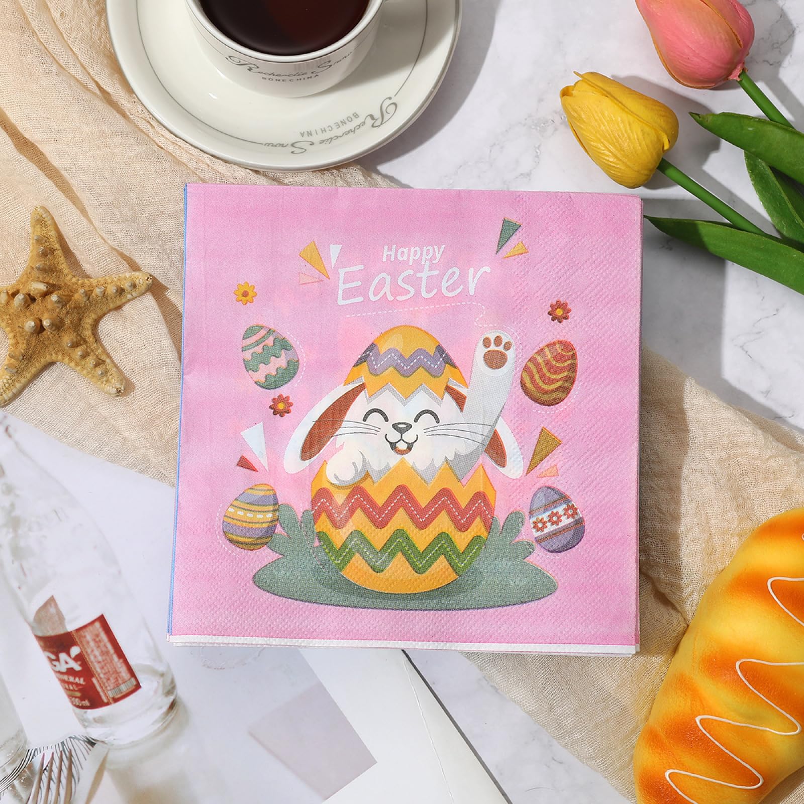 Serviette Papier Anniversaire Lapin Rose Serviette De Table Mariage Serviettes Papier Jetables Cocktail Jetables De Table Mariage Décoration Pour Partys Célébrations 30 Paquet(33x33cm)