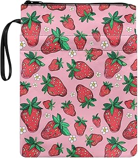 MIREBD Funda protectora para libros, fundas duras, color rosa, funda de transporte de tela de fresa, fundas lavables, publicación estándar