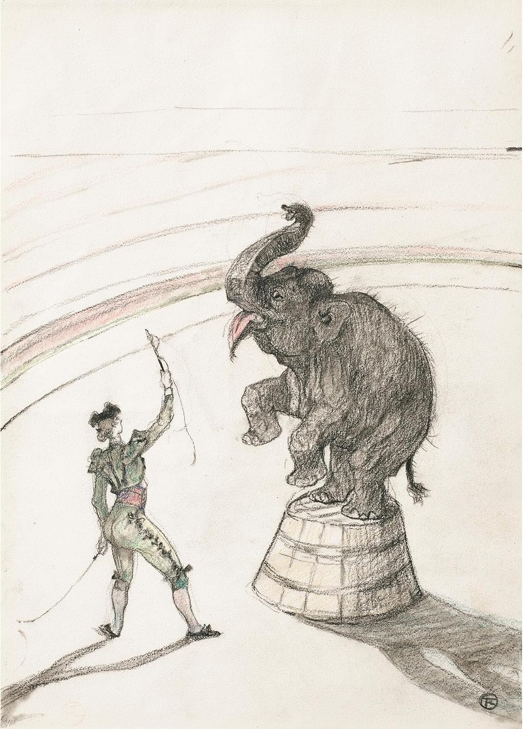 ArtDirect At the Circus; Elephant at Large (1899) Unframed Art Print Giclee Poster by Henri de Toulouse-Lautrec - Ready for Framing with Customization Sizes 7x10, 10x14, 14x20, 24x34, 34x48 and 43x60 inches