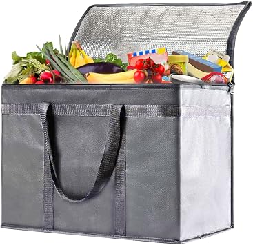 Cool Bag 30L Large Cooler Bag Thermal Food Delivery Bag Insulated Picnic Lunch Bag Foldable Cool Box Grey