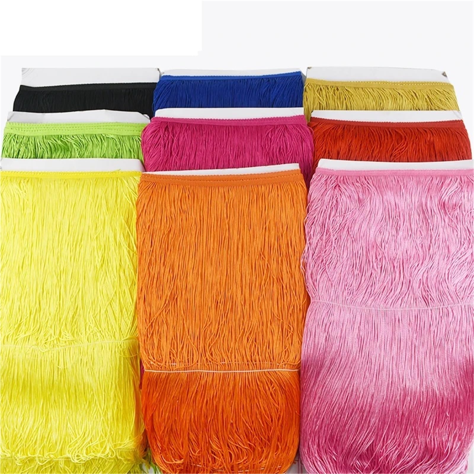 Bordo con frange in pizzo largo, Nappe con frange multicolori 50 cm 1-5 metri for tende abiti cucito fai da te(Color 4,50cm-5Meters)